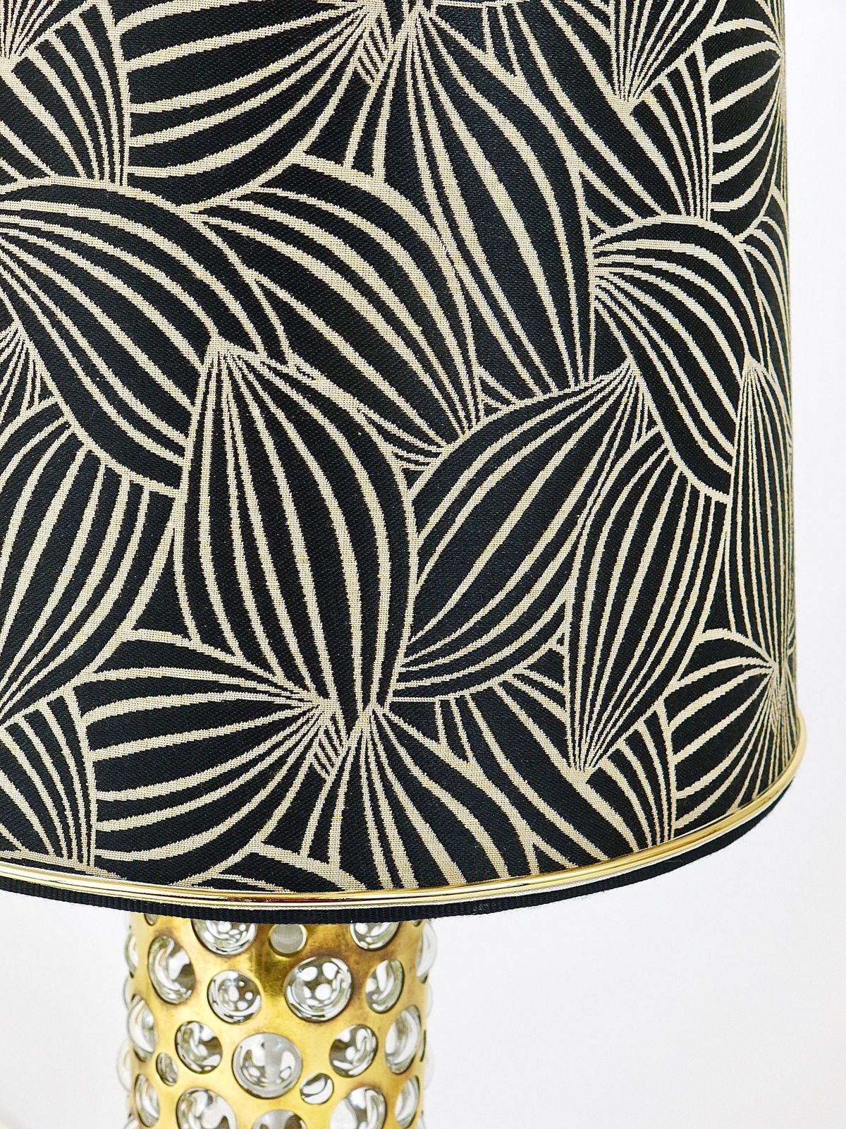 photo vintage Rupert Nikoll Midcentury Brass Tube Bubble Glass Table Lamp, Austria, 1950s