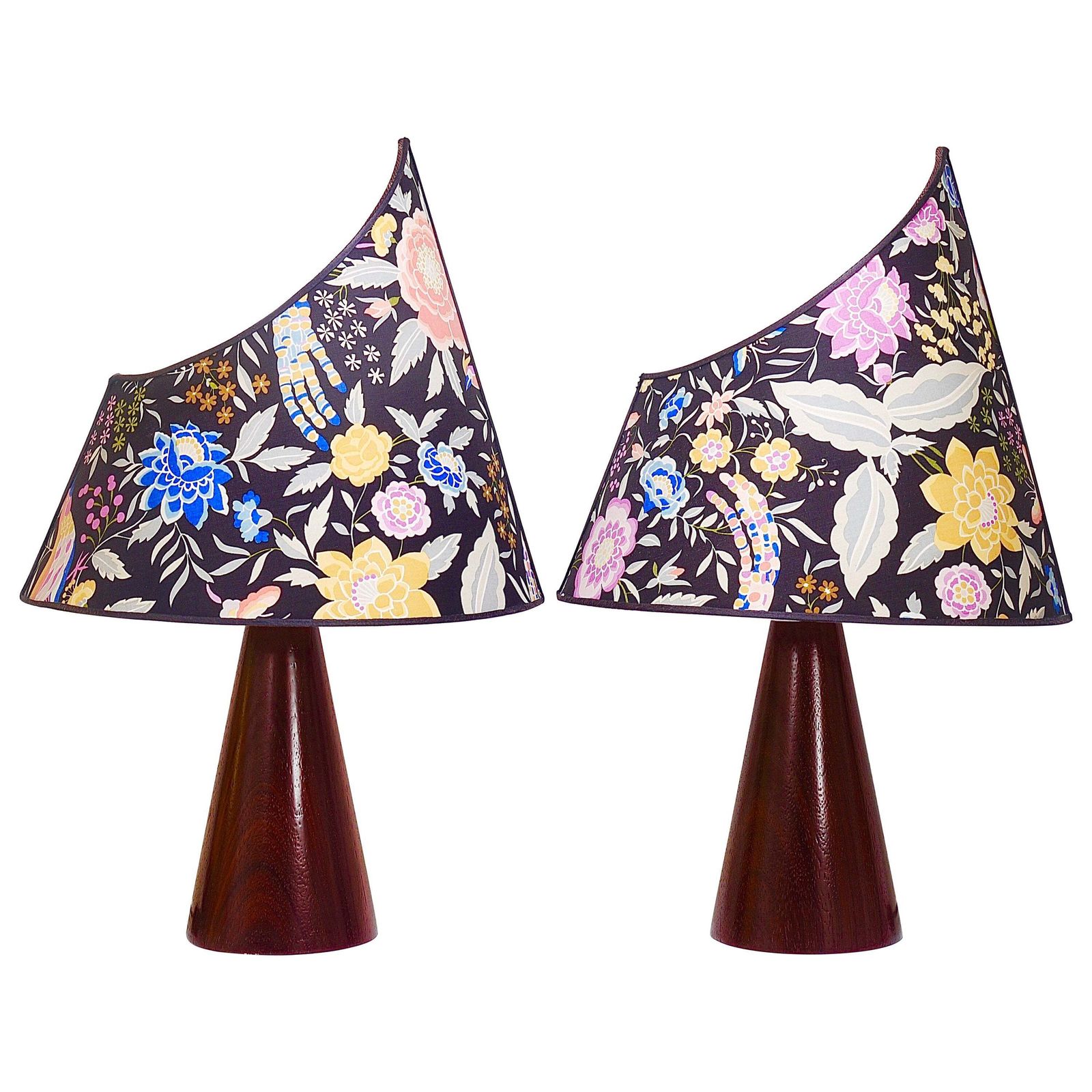 A Pair Missoni Post Modern Table Side Lamps By Massimo Valloto, Italy, 1980s