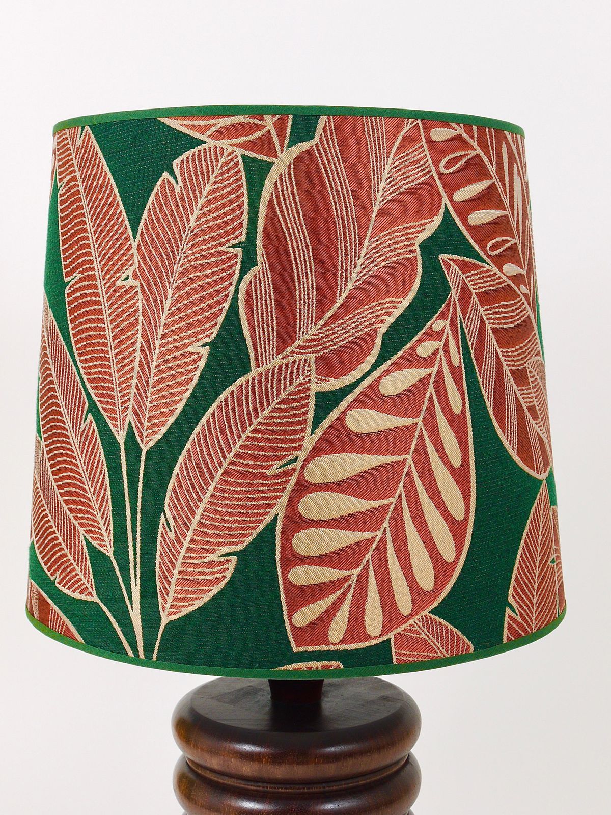 Midcentury Table Or Side Lamp, Turned Wood Base, Sweden, 1970s photo Lighting