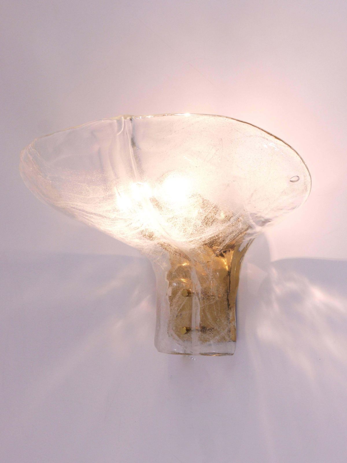J.T. Kalmar Huge Brass & Melting Glass Petal Sconce, Mid Century Austria, 1970s photo Lighting
