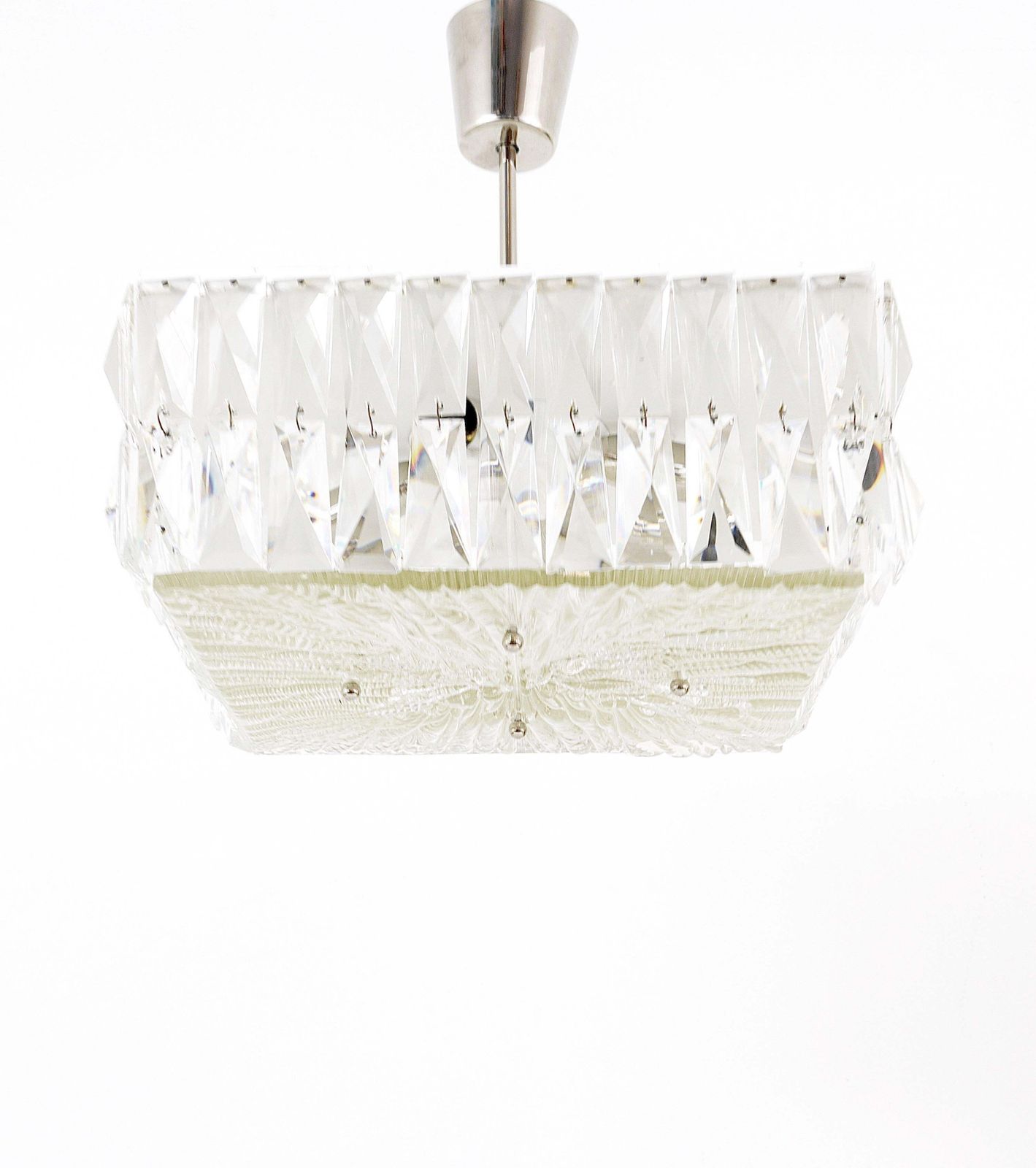 Bakalowits Vienna Midcentury Faceted Crystals Chandelier, Austria, 1960s photo furniture