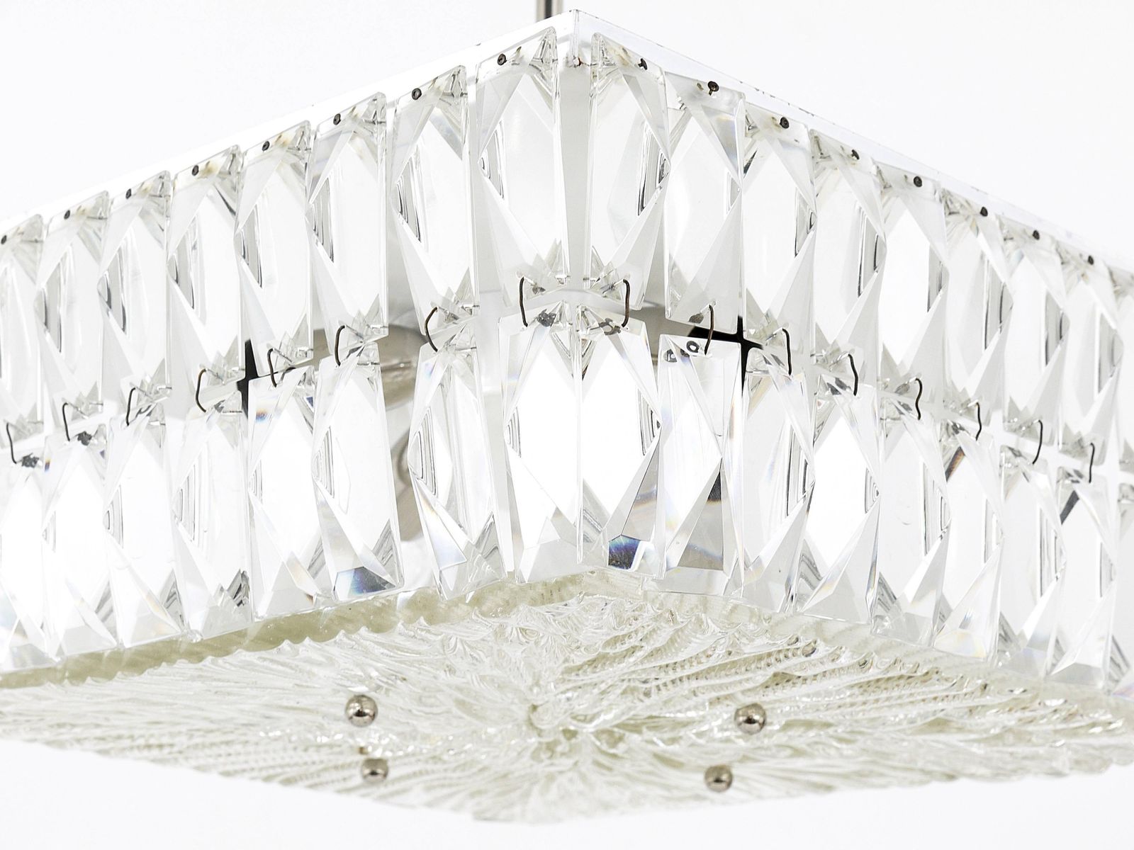 photo for sale Bakalowits Vienna Midcentury Faceted Crystals Chandelier, Austria, 1960s
