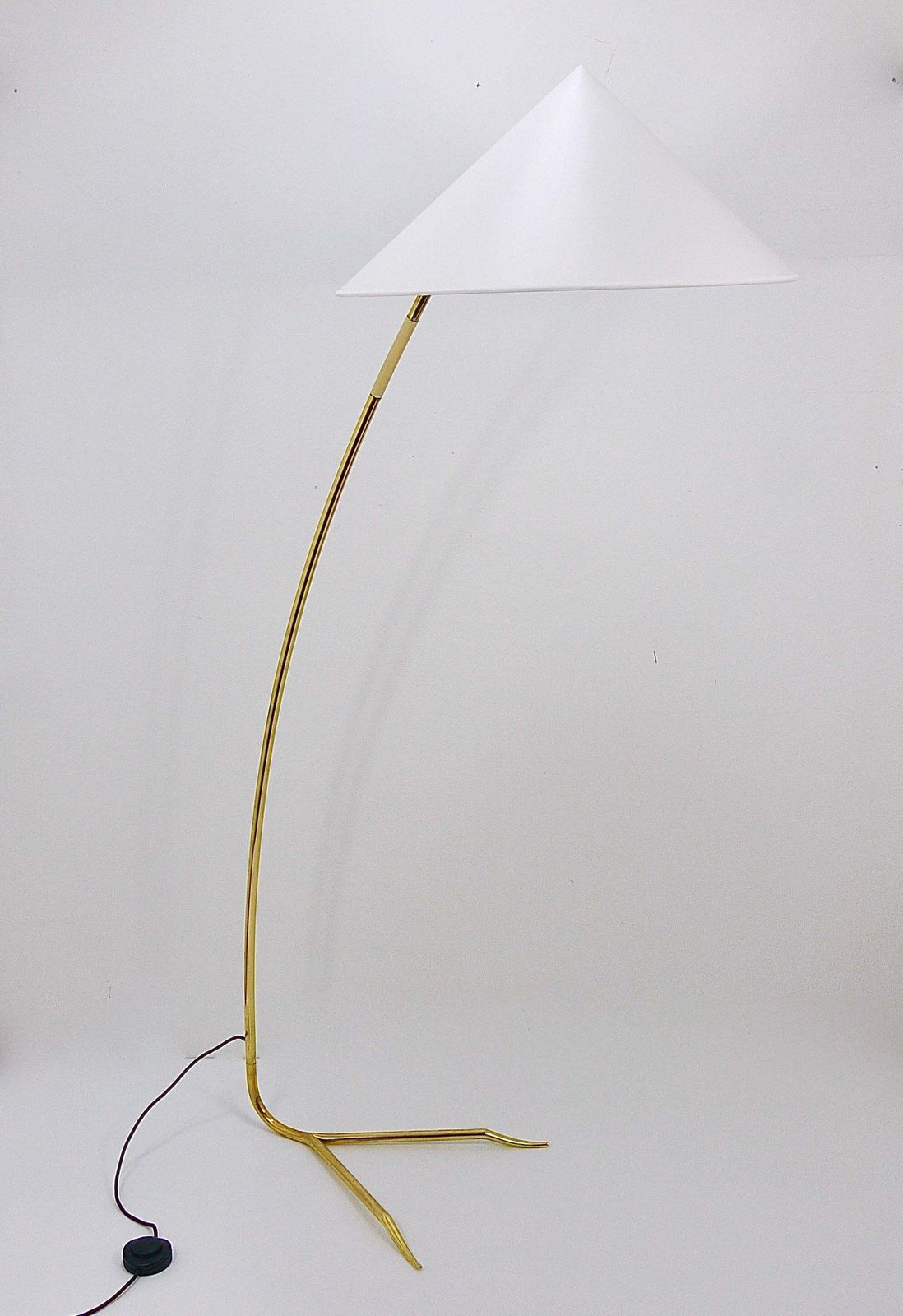 Rupert Nikoll Sumatra Mid Century Brass Floor Lamp, Vienna, Austria, 1950s photo for sale