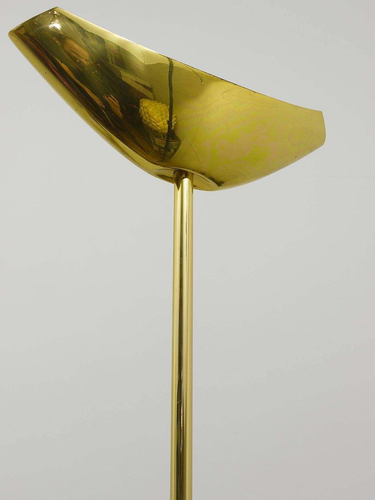 Rodolfo Dordoni Postmodern Brass & Wood Uplight Floor Lamp, Italy, 1980s photo vinterior