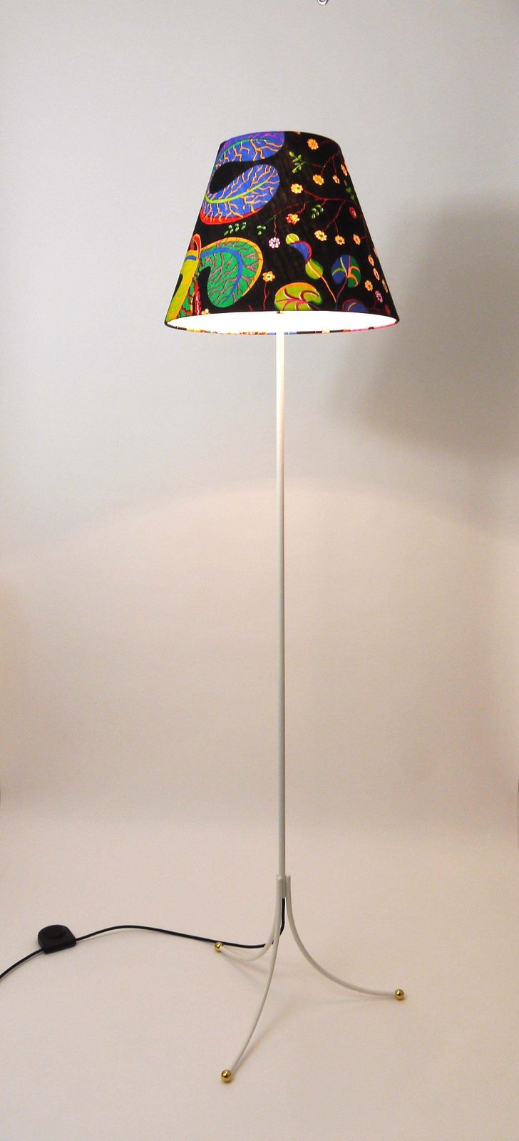 Lighting Josef Frank X J.T. Kalmar (Haus & Garten) White Tripod Brass Floor Lamp #2057 photo