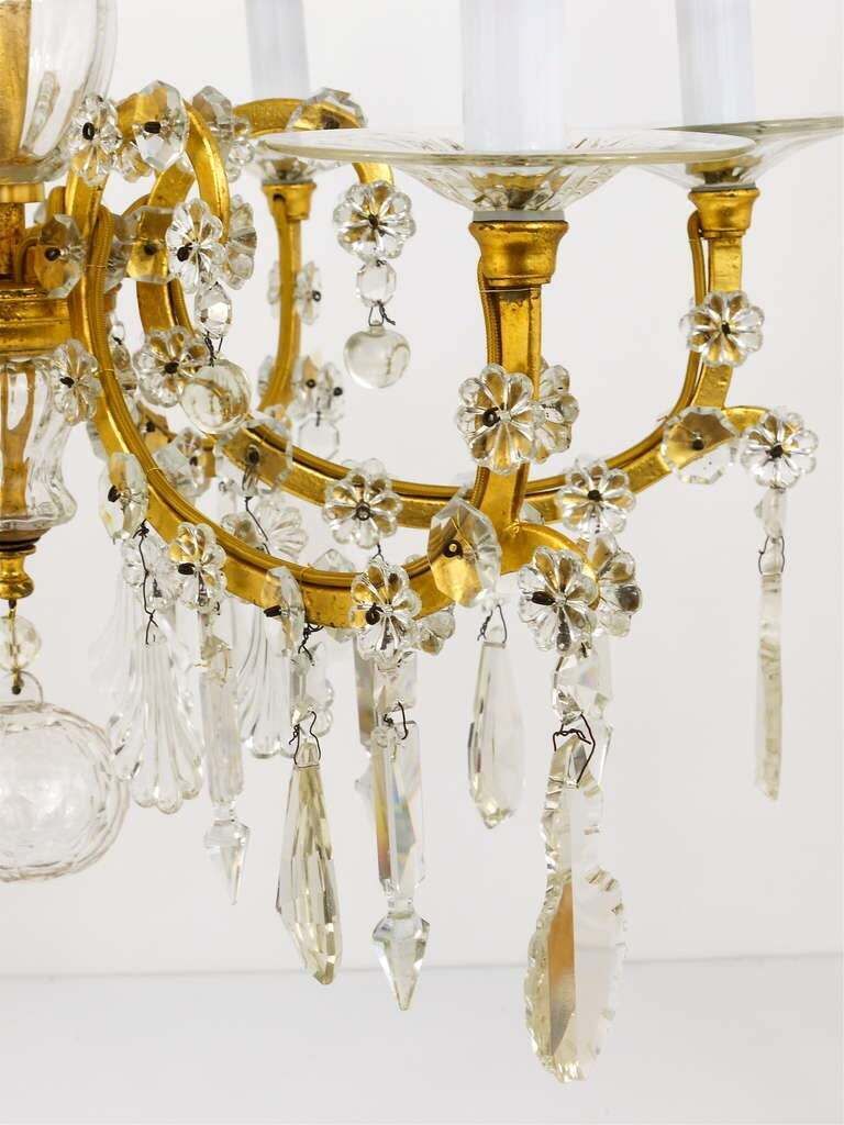 Lobmeyr Baroque Maria Theresia Parlor Chandelier, Crystal Glass, Vienna, 1940s photo 7980.0