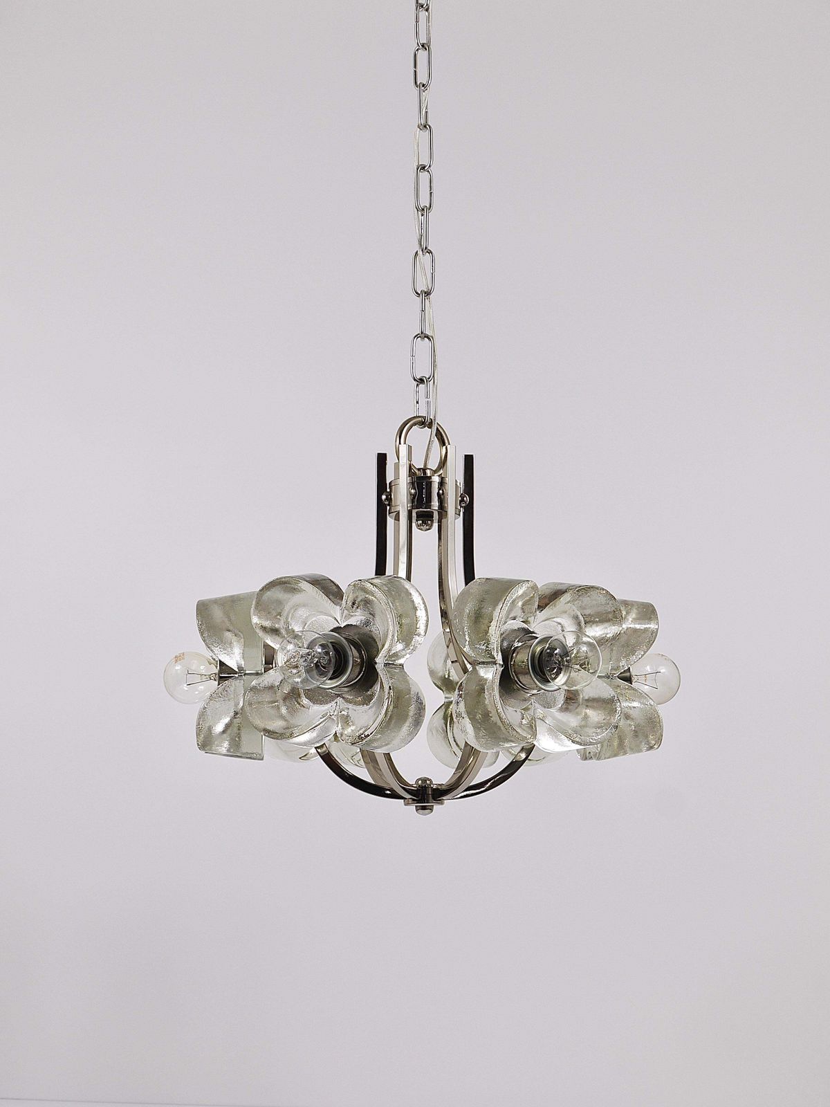photo furniture Kalmar Style Crystal Glass Flower Pendant Chandelier By Sische, Germany, 1970s