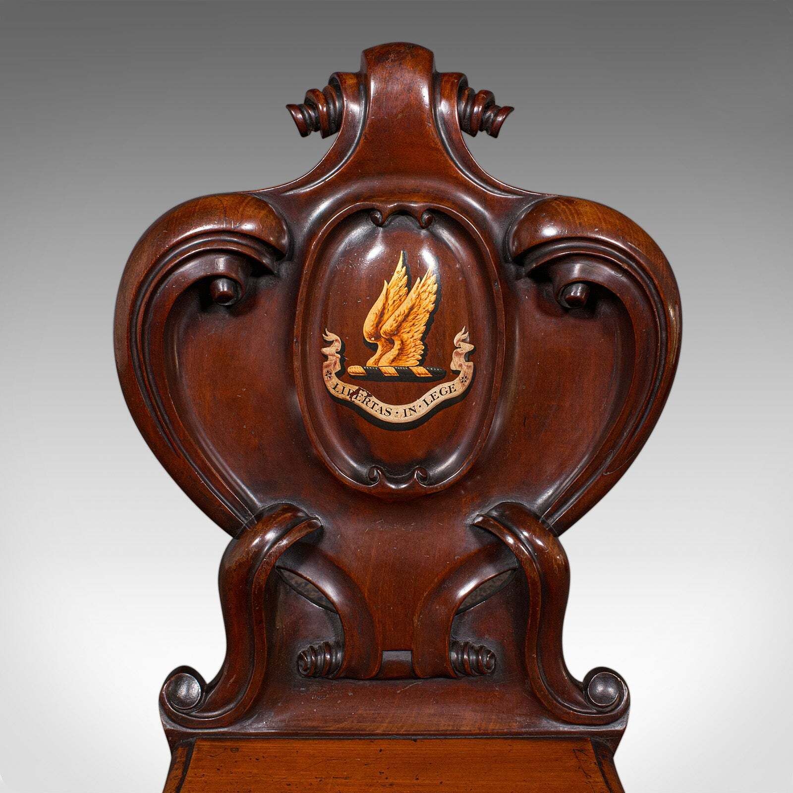 Antique Law Chambers Hall Chair, Scottish, Walnut, Reception Seat, Victorian photo vintage