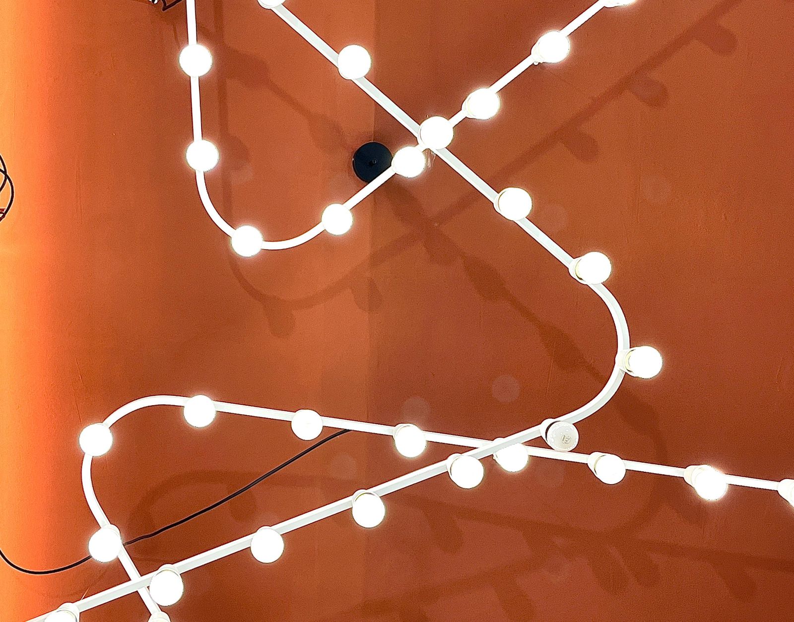 Impressive Large Triangle Light Sculpture Chandelier, Gino Sarfatti Style, 1950s photo Lighting