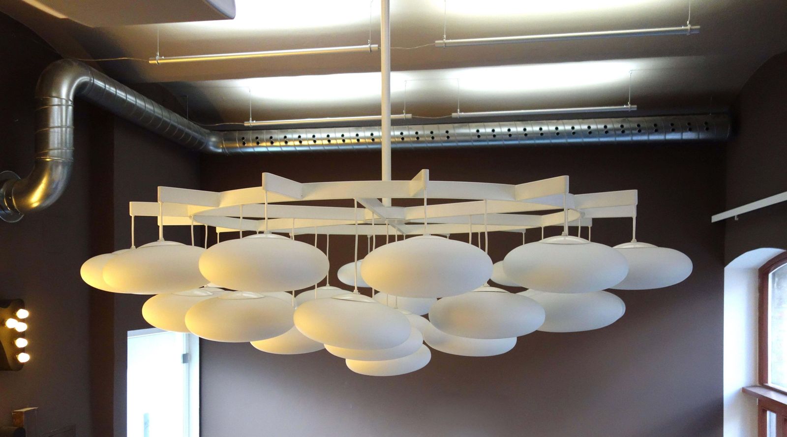 Impressive Large Mid Century Modern Cloud Chandelier From Milchhalle Vienna photo vintage