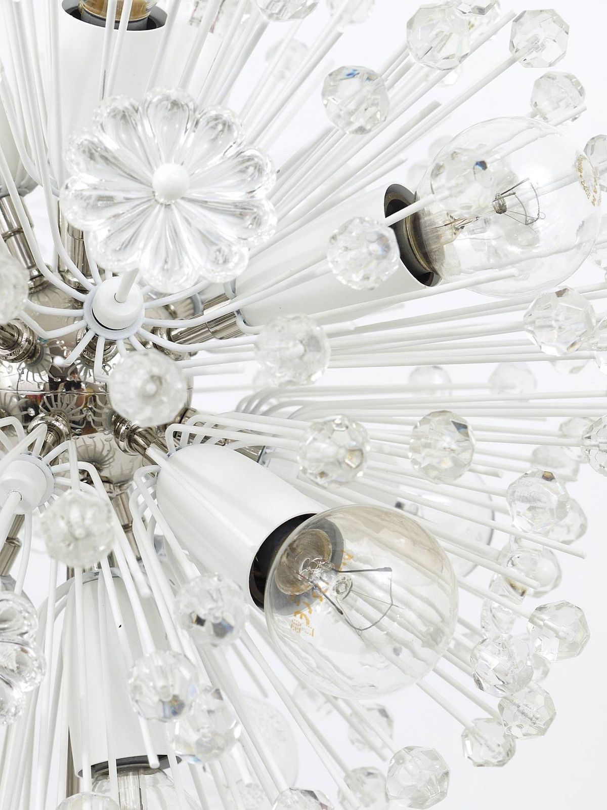 Emil Stejnar Nickel Plated Dandelion Sputnik Blowball Chandelier, Rupert Nikoll photo buy