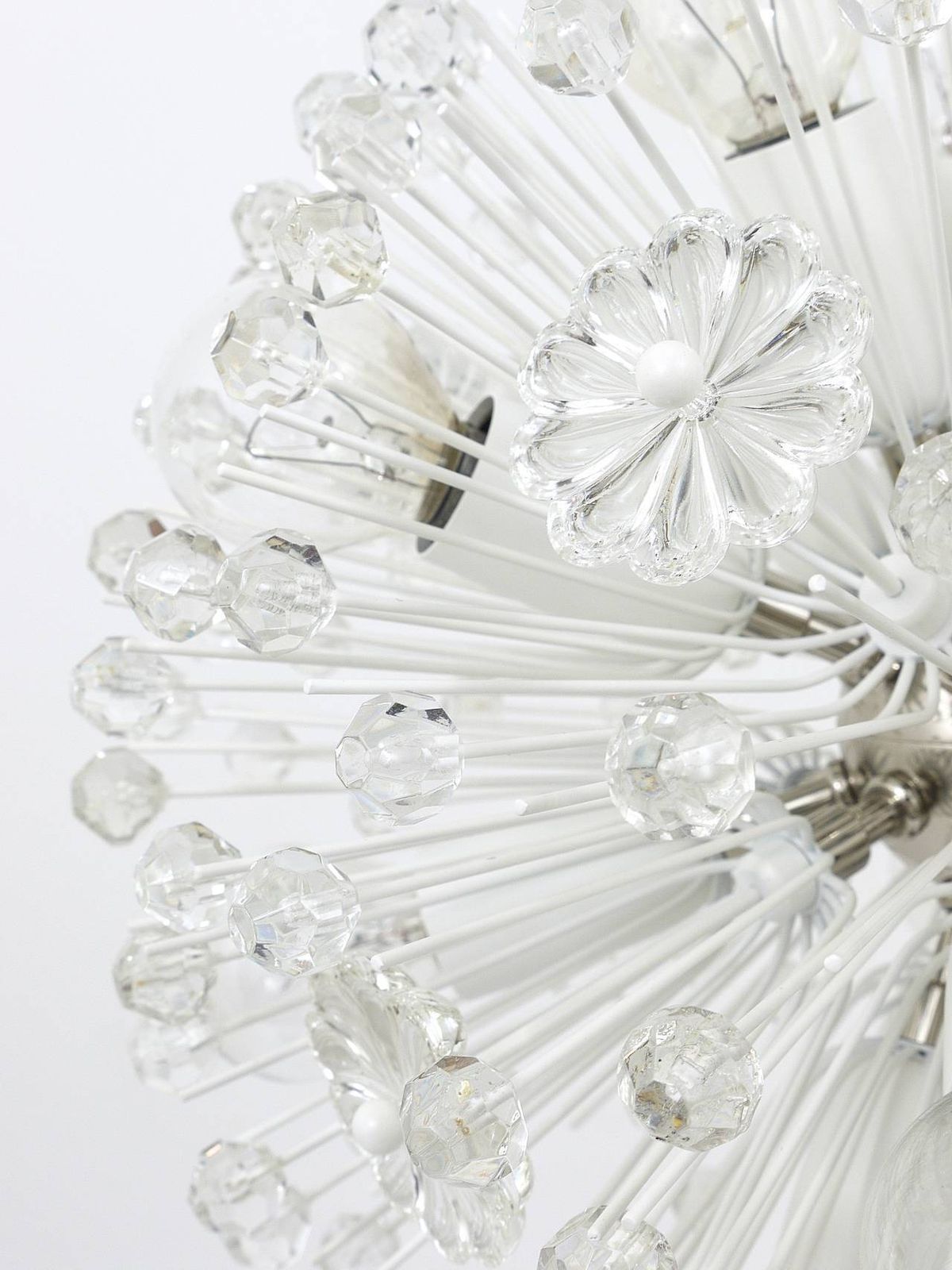 photo furniture Emil Stejnar Nickel Plated Dandelion Sputnik Blowball Chandelier, Rupert Nikoll