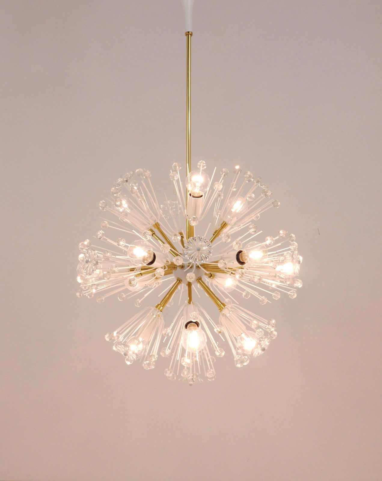 Emil Stejnar Blowball Sputnik Brass Chandelier By Rupert Nikoll, Austria, 1950s photo buy