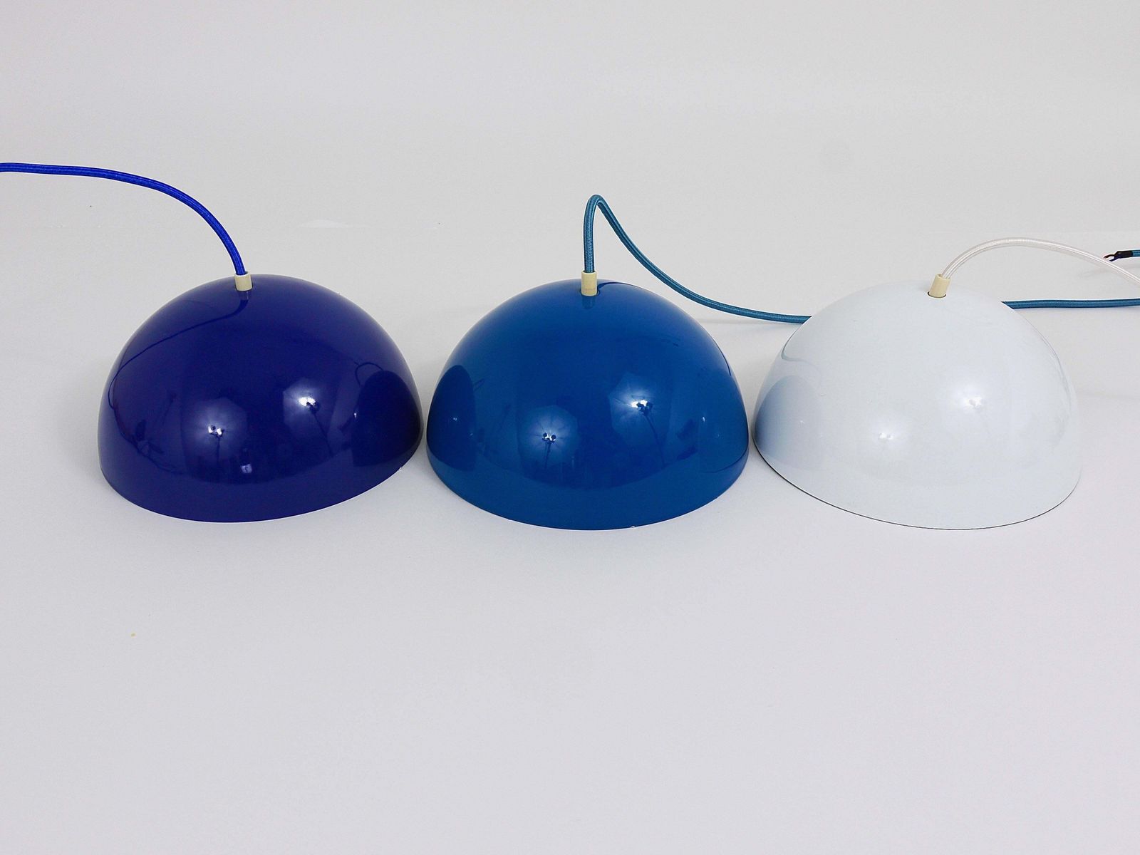 photo for sale Blue Verner Panton Flowerpot Enameled Pendant Lamp, Louis Poulsen, Denmark, 1969