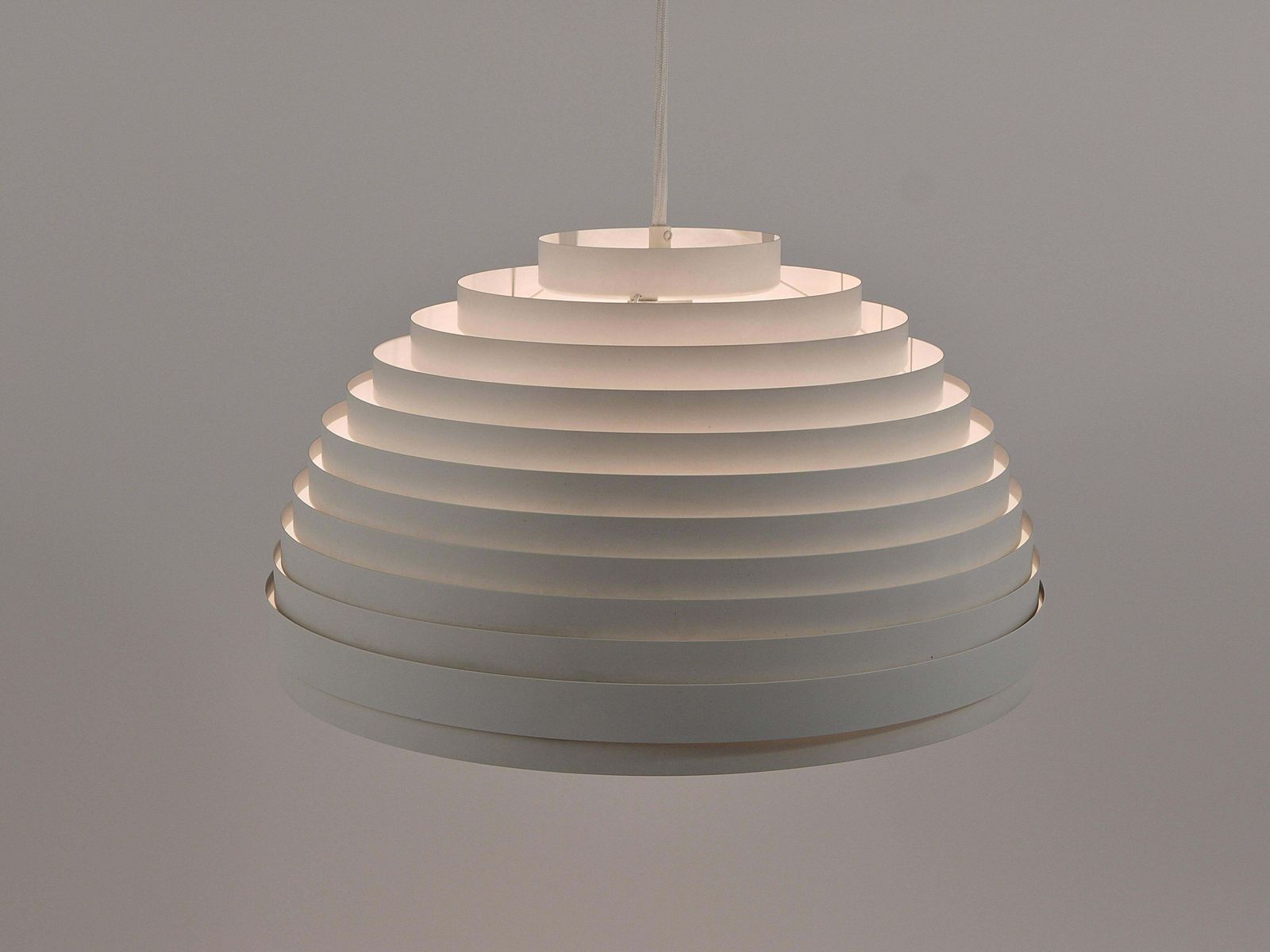 1960s Panton Style "Dynamic" Lamella Ring Pendant Moon Lamp By Vest, Austria photo vinterior