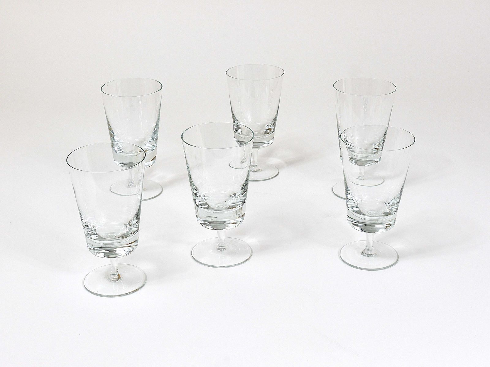 395.0 Oswald Haerdtl Set Of Six Mid Century Crystal Wine Glasses, Austria, 1950s photo