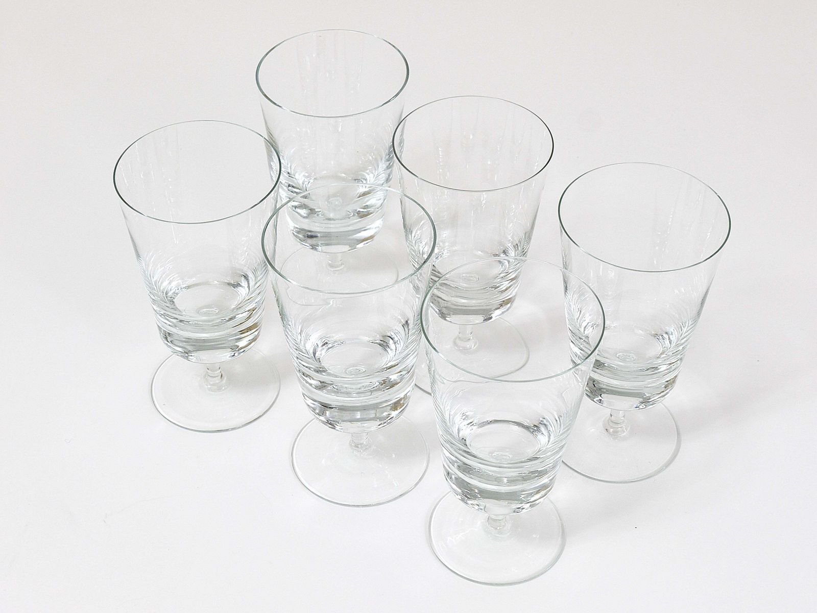 photo buy Oswald Haerdtl Set Of Six Mid Century Crystal Wine Glasses, Austria, 1950s