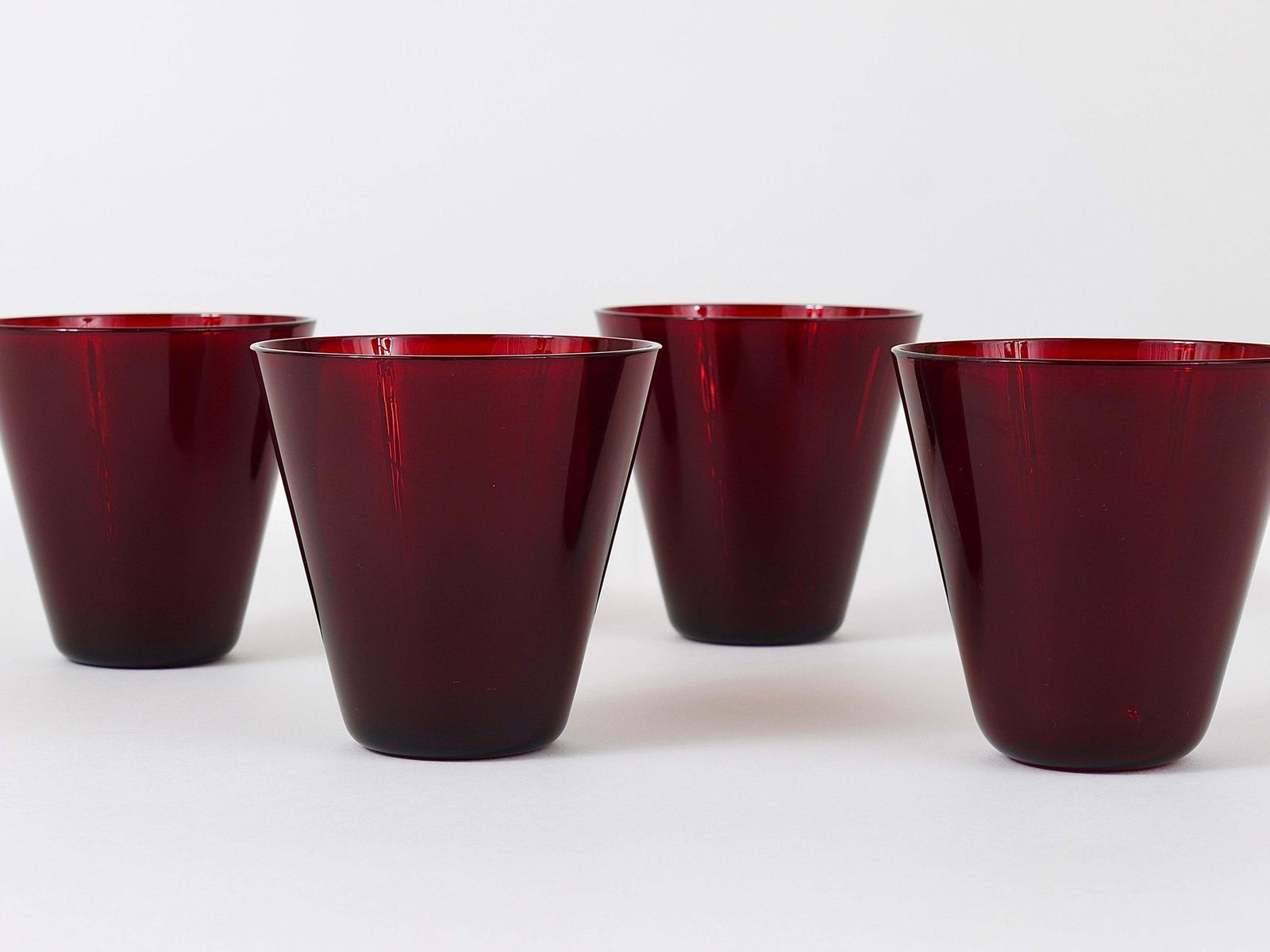 Four Kaj Franck Kartio Midcentury Drinking Glasses By Nuutajarvi Nottsjo Finland photo Home Decor