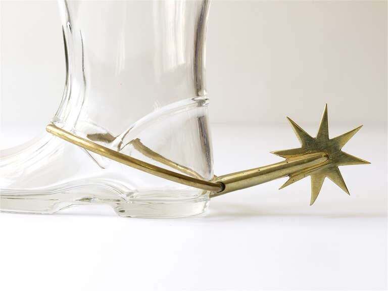 Carl Auböck Boot Pitcher, Vase, Drinking Glass With Brass Spur, Austria, 1950s photo buy