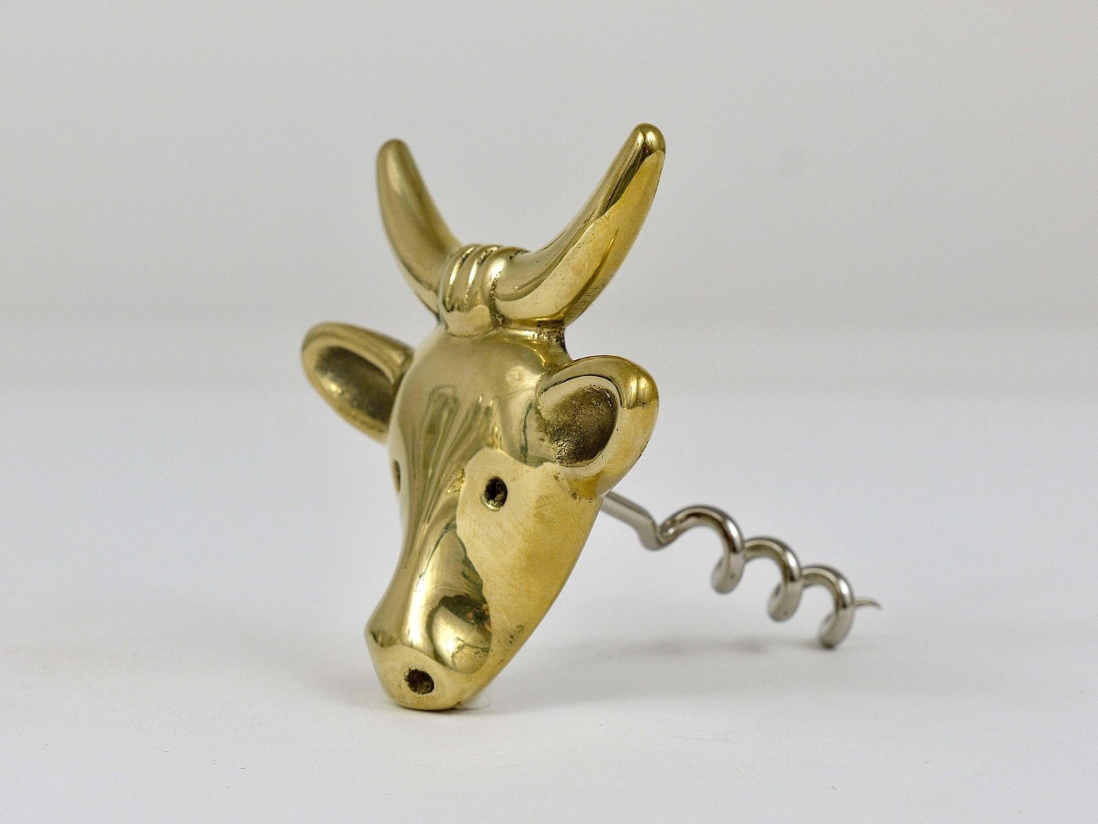 Walter Bosse Cow Brass Cork Screw Bottle Opener, Herta Baller, Austria, 1950s photo for sale