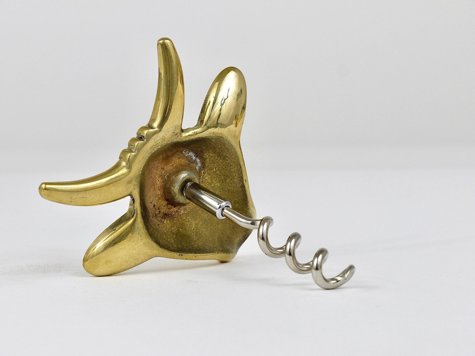 Walter Bosse Cow Brass Cork Screw Bottle Opener, Herta Baller, Austria, 1950s photo Home Decor