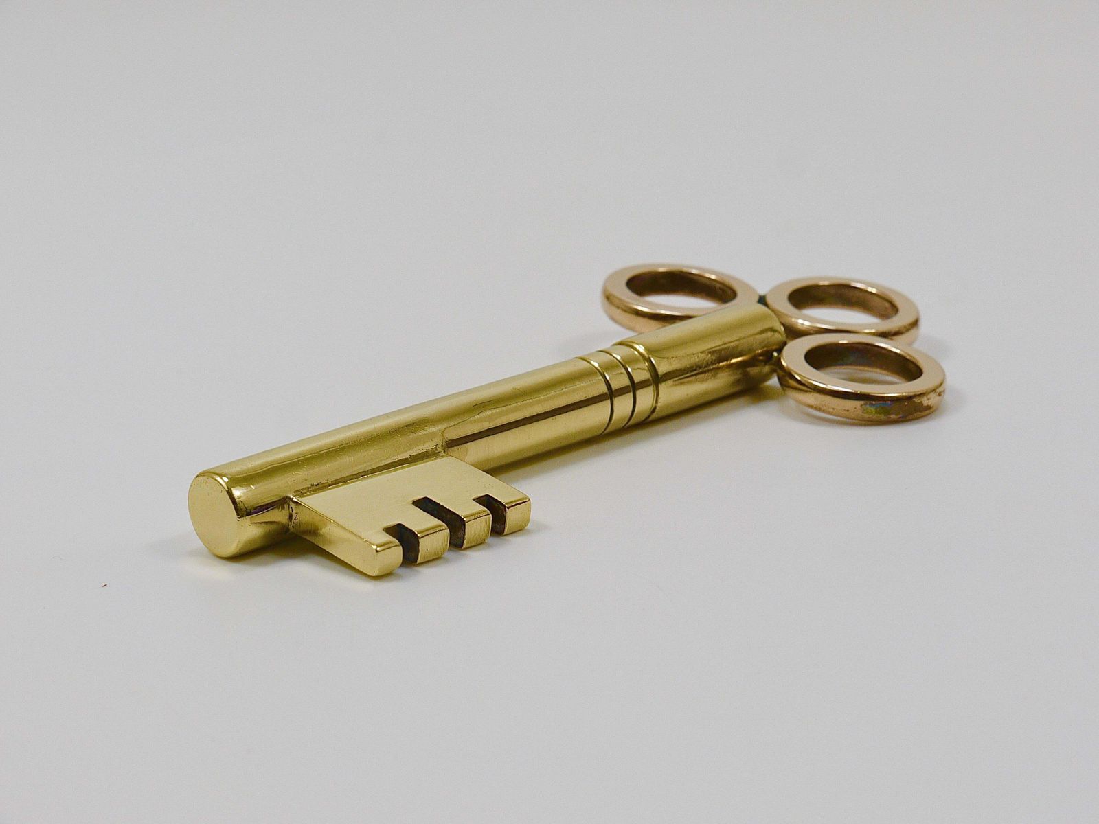 photo vinterior Large Carl Aubock Brass Key Corkscrew Bottle Opener Paperweight, Austria, 1950s
