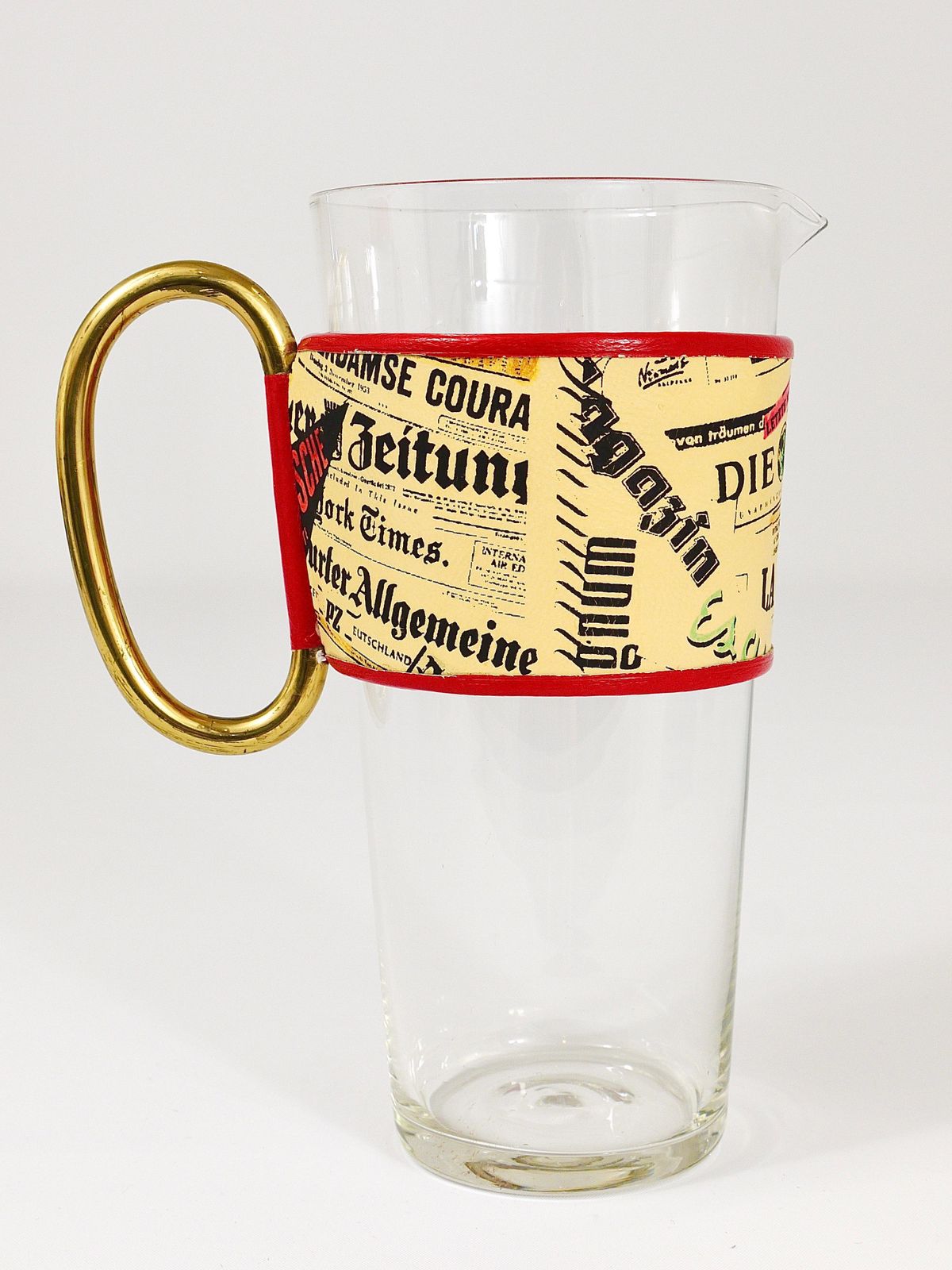 photo buy Carl Auböck Martini Newspaper Midcentury Glass Pitcher, Austria, 1950s