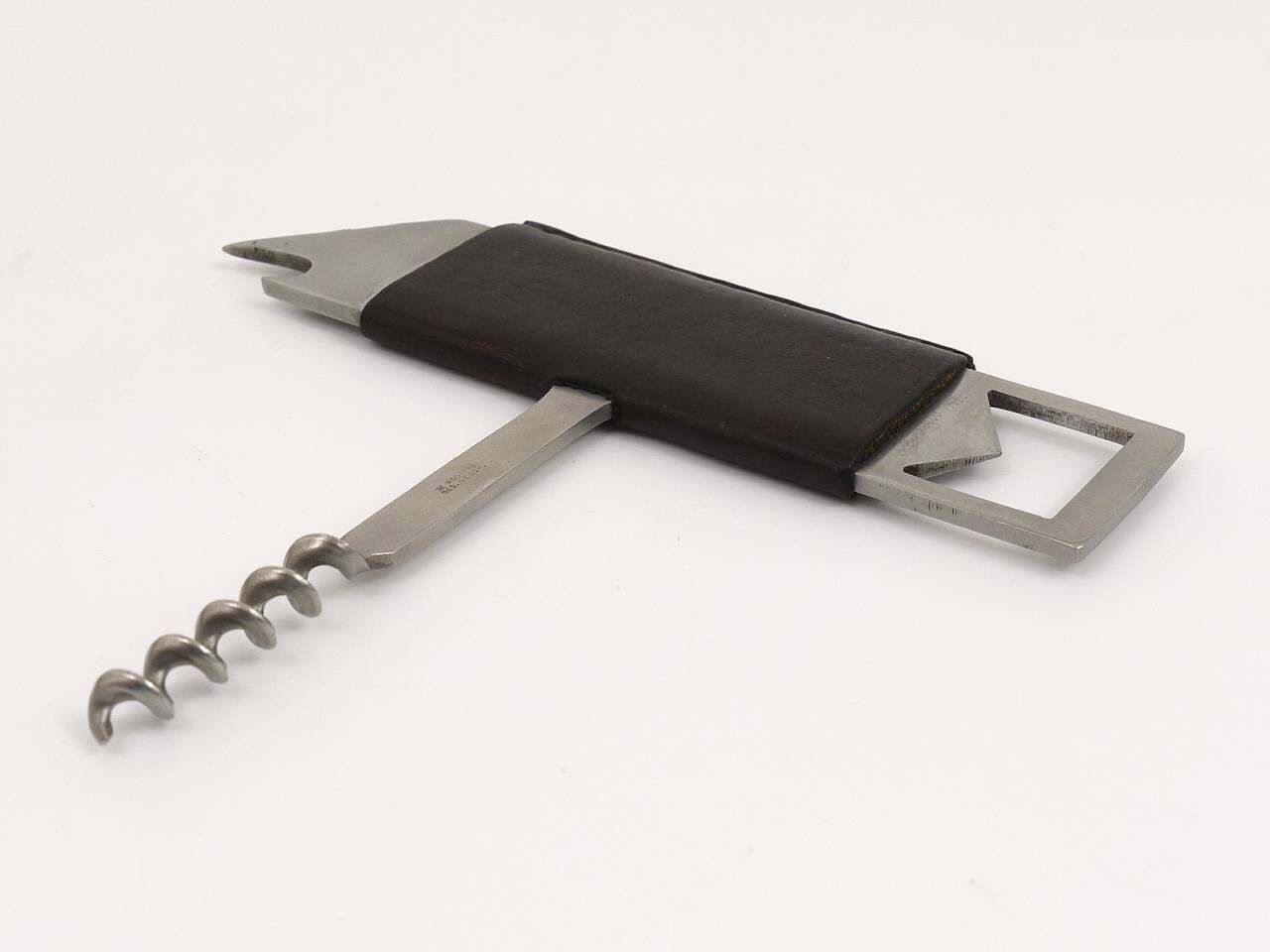 Carl Auböck II Barboy Bottle Opener & Corkscrew, Leather & Steel, Amboss Austria photo buy