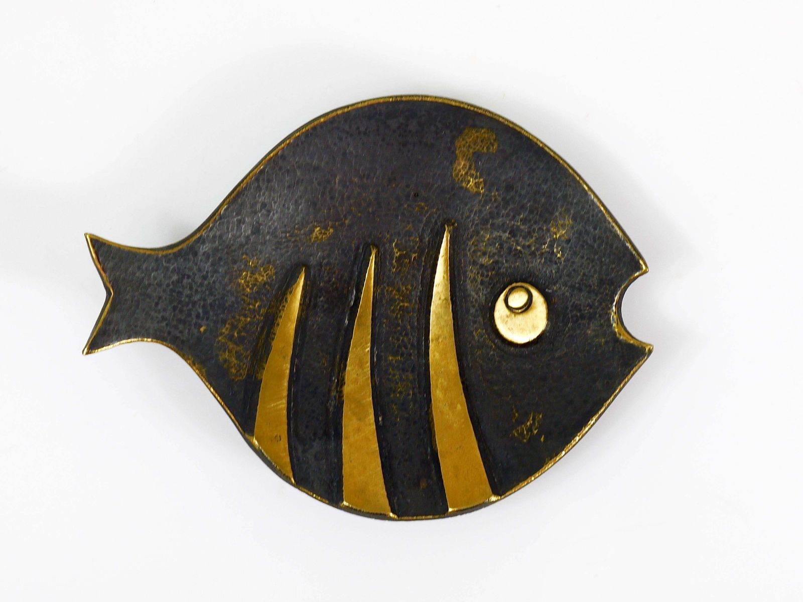 photo for sale Walter Bosse Fish Mid Century Brass Bowl Ashtray Herta Baller, Austria, 1950s