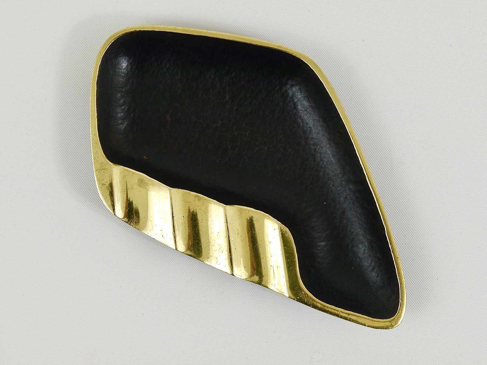 Walter Bosse Asymmetrical Modernist Black Brass Ashtray By Herta Baller, 1950s photo for sale