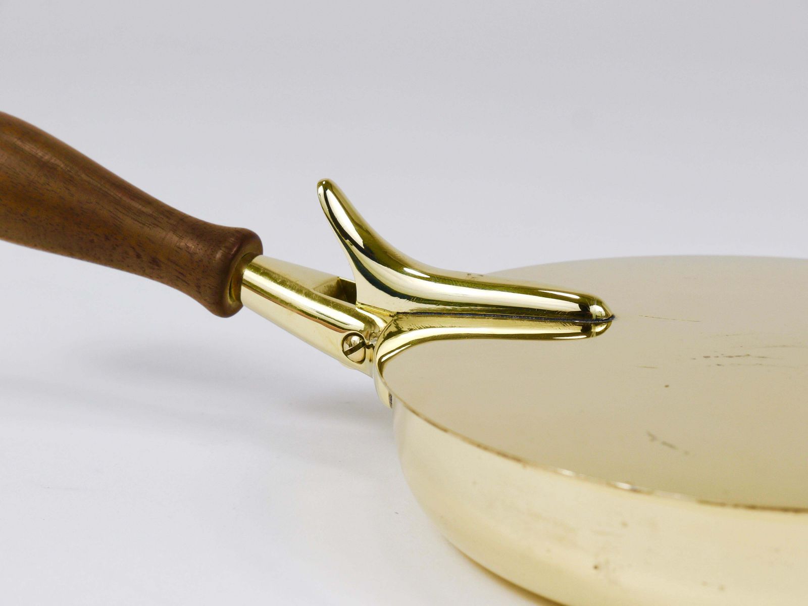 Marked Carl Aubock Butler Brass Ashtray With Lid And Handle, Vienna, 1950s photo for sale