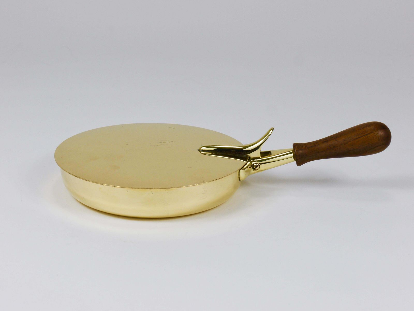 photo for sale Marked Carl Aubock Butler Brass Ashtray With Lid And Handle, Vienna, 1950s