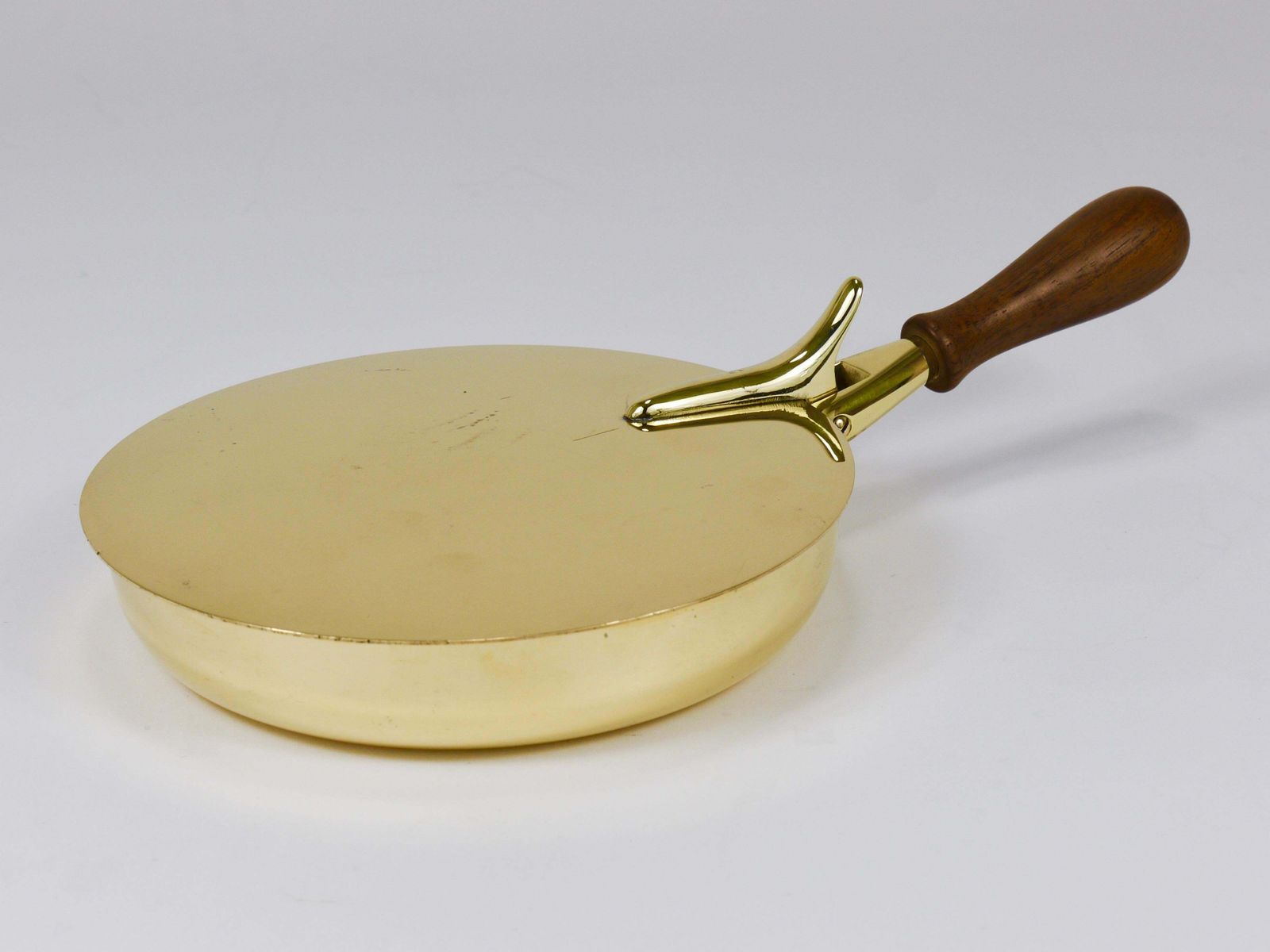 685.0 Marked Carl Aubock Butler Brass Ashtray With Lid And Handle, Vienna, 1950s photo