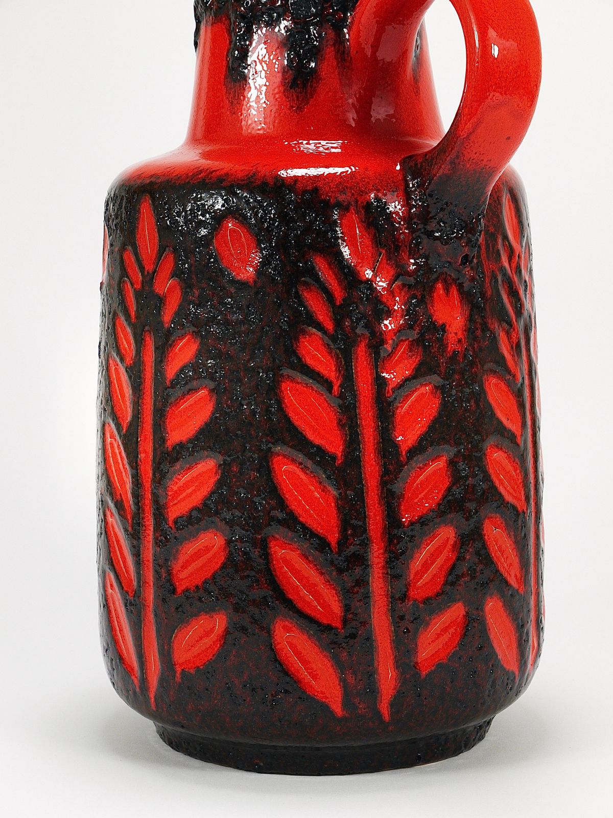 Tall Fat Lava Art Pottery Floor Vase By Scheurich, Western Germany, 1970s photo vinterior