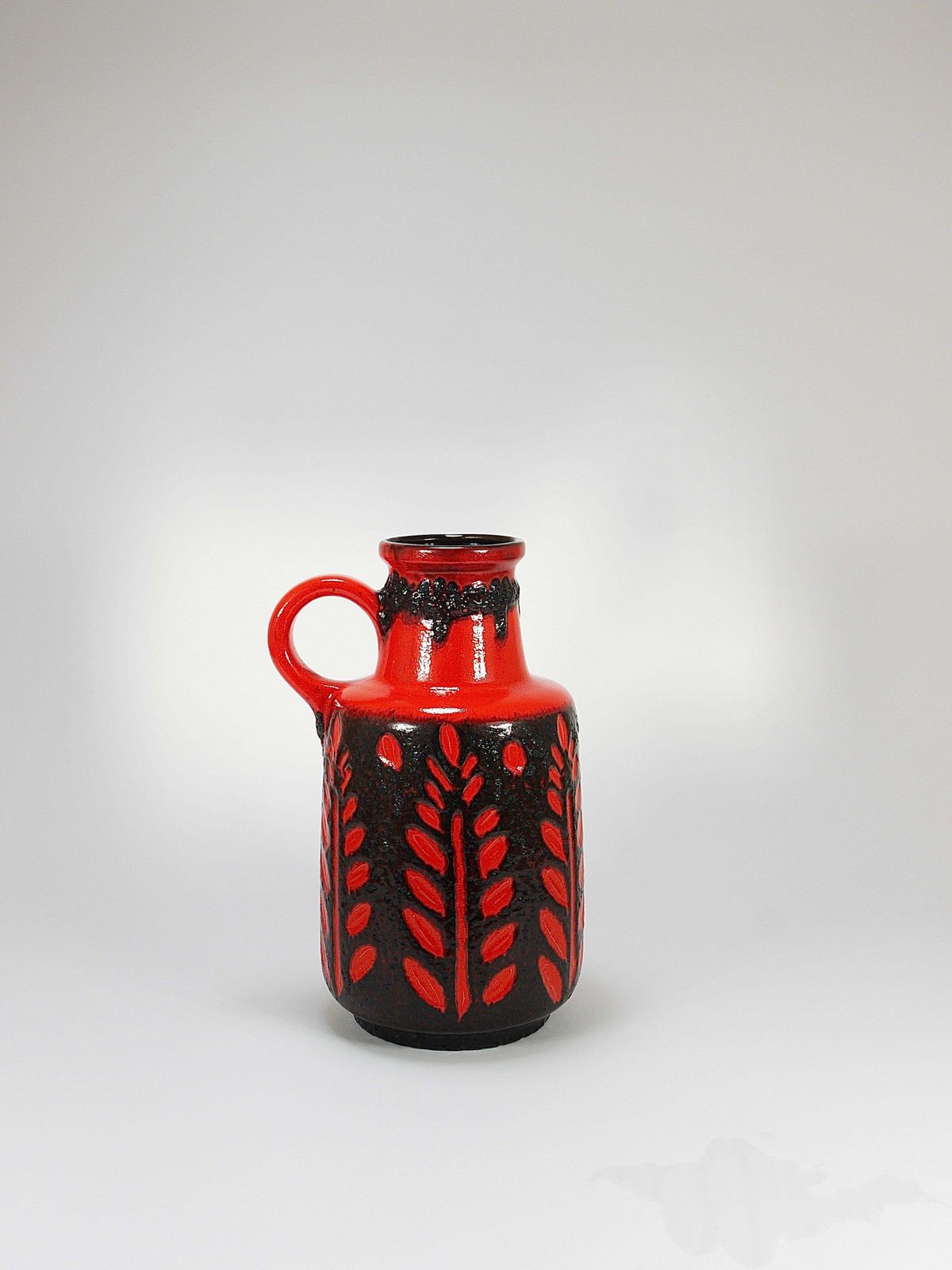 Home Decor Tall Fat Lava Art Pottery Floor Vase By Scheurich, Western Germany, 1970s photo