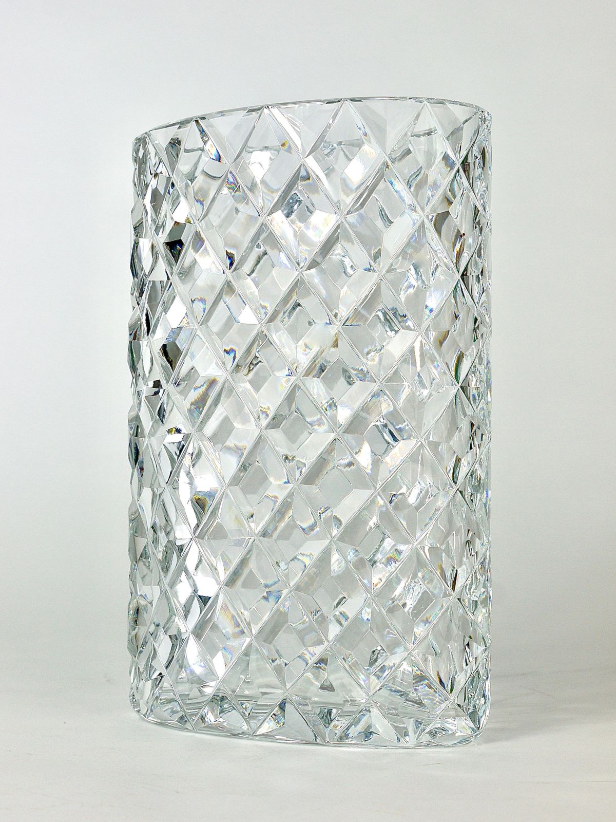 Sparkling Facetted Crystal Glass Vase By Claus Josef Riedel, Austria, 1970s photo vintage