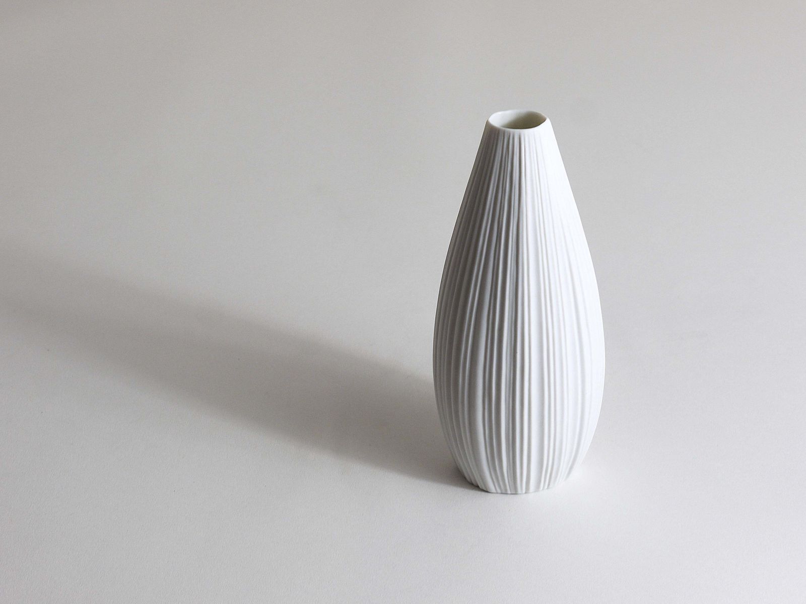 Rosenthal White Relief Striped Porcelain Vase By Martin Freyer, Germany, 1960s photo Home Decor
