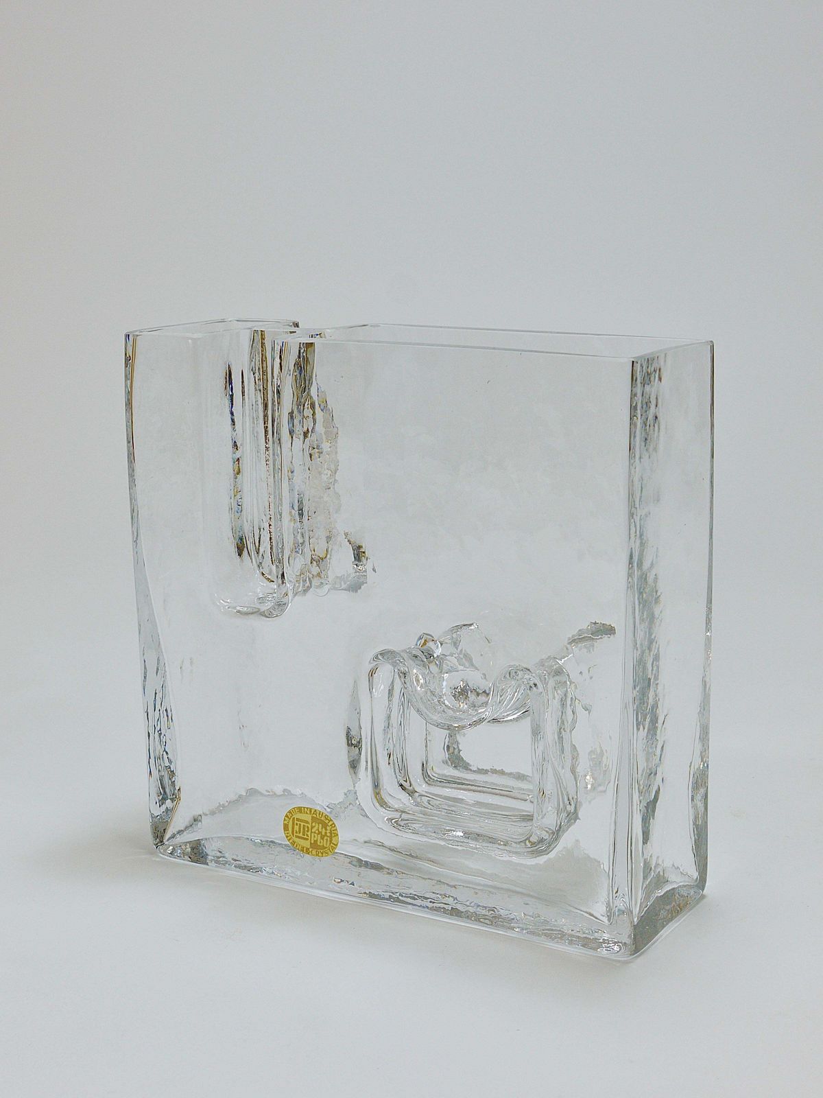 Op Art Ice Glass Vase By Claus Josef Riedel, Austria, 1970s photo 766.0