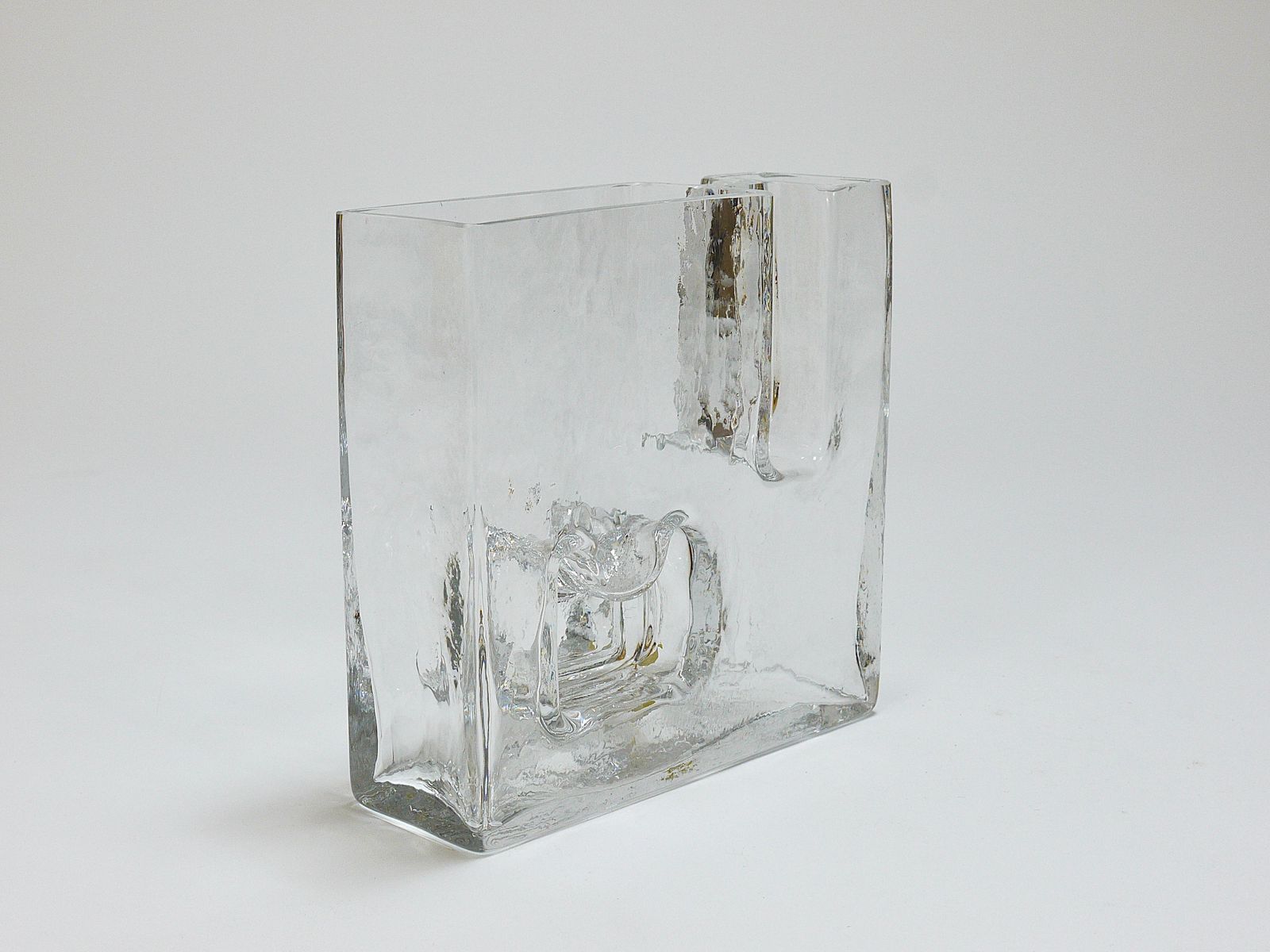 photo for sale Op Art Ice Glass Vase By Claus Josef Riedel, Austria, 1970s