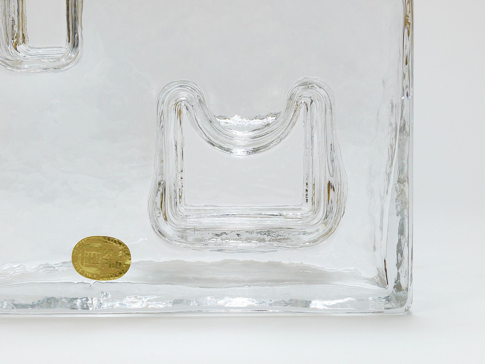 photo vinterior Op Art Ice Glass Vase By Claus Josef Riedel, Austria, 1970s