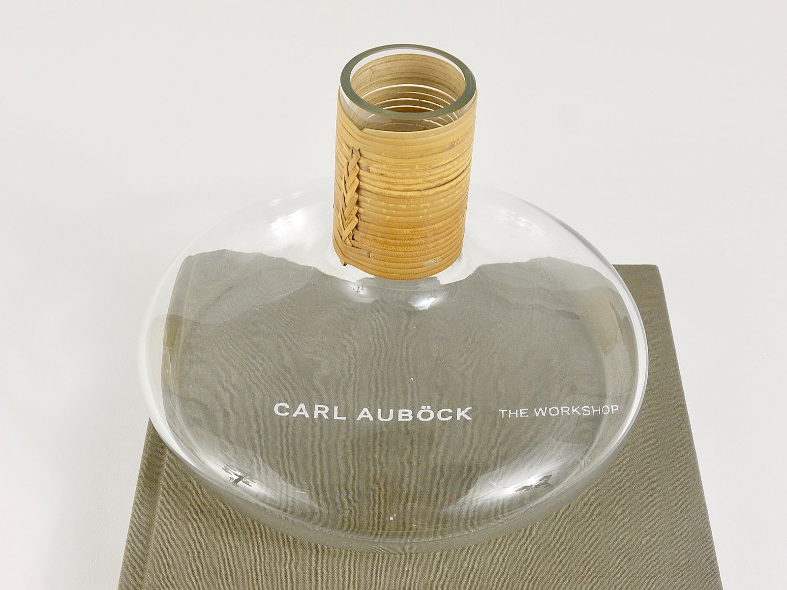 Carl Aubock Vase Or Decanter With Wicker Top, Midcentury, Austria, 1950s photo 1088.0