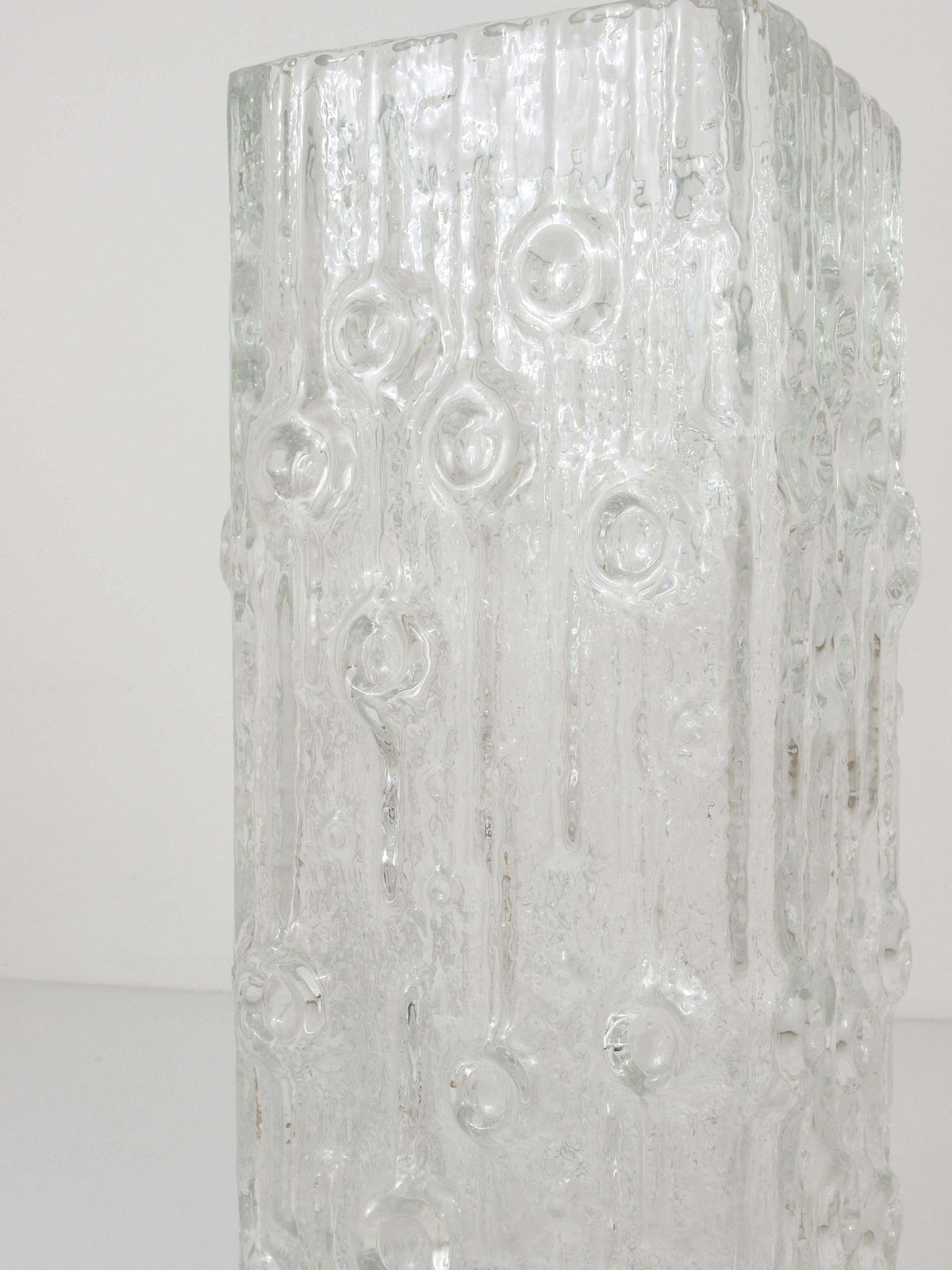 Big Op Art Ice Glass (Floor) Vase By Peill & Putzler, Mid Century Germany, 1970s photo for sale