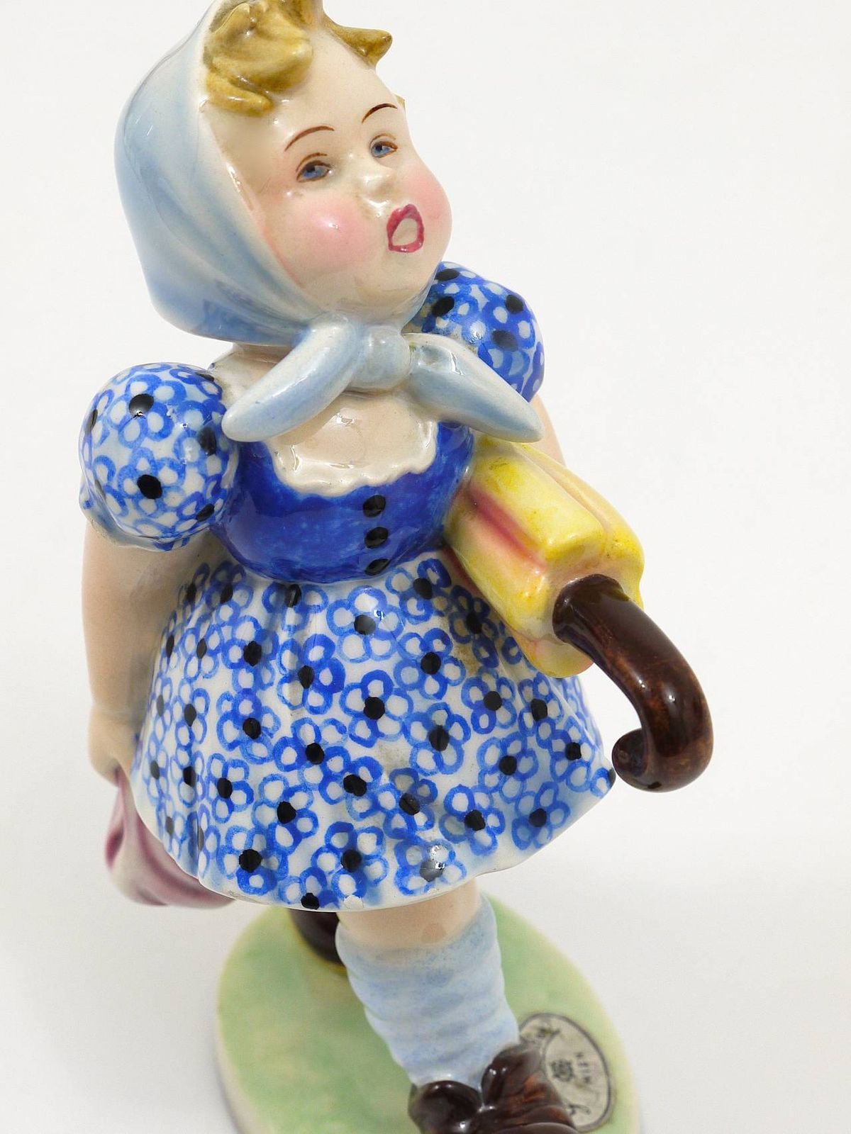Goldscheider Vienna Girl With Umbrella Sculpture, Porcelain, Austria, 1930s photo 1129.0