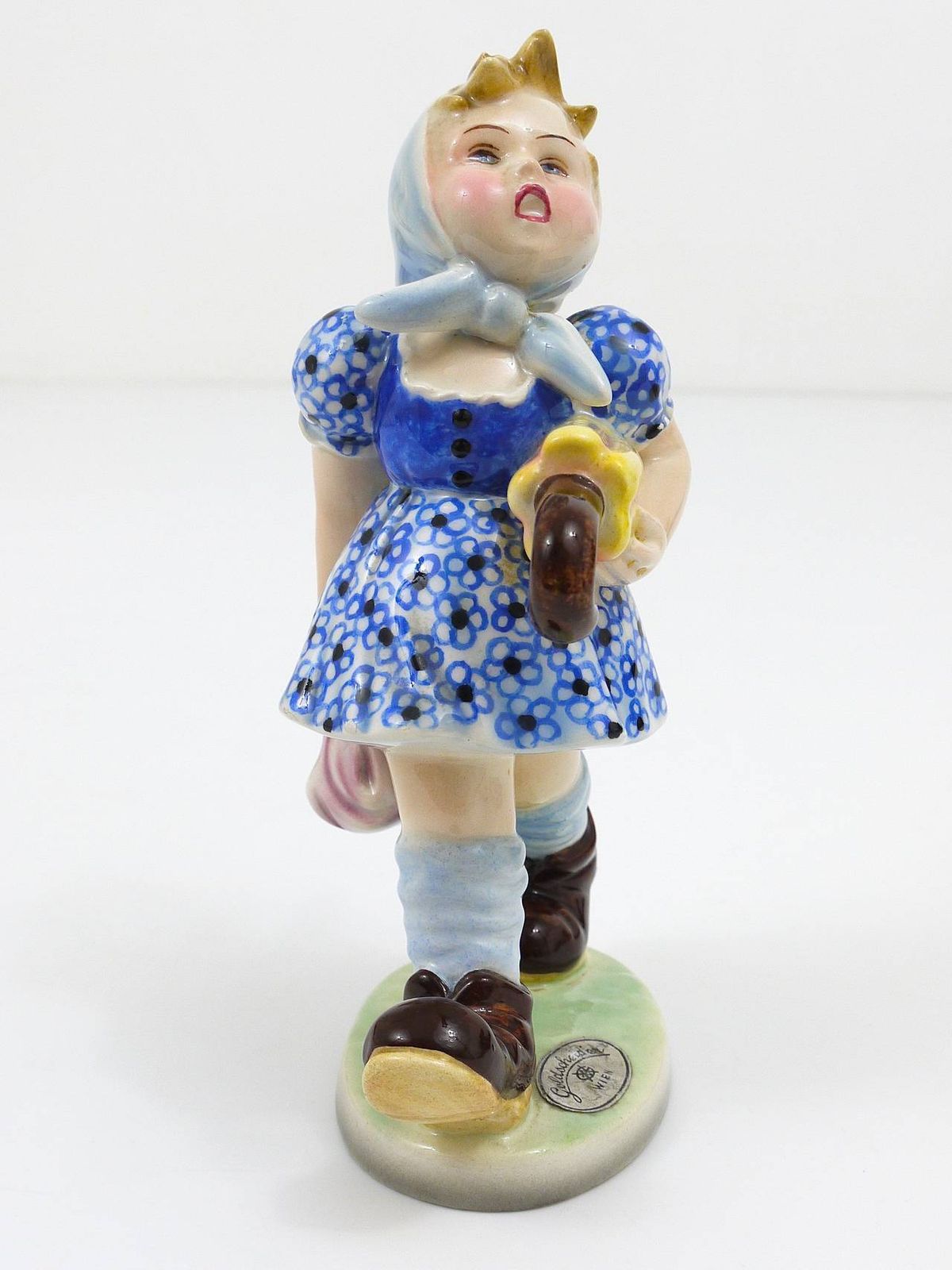 photo furniture Goldscheider Vienna Girl With Umbrella Sculpture, Porcelain, Austria, 1930s