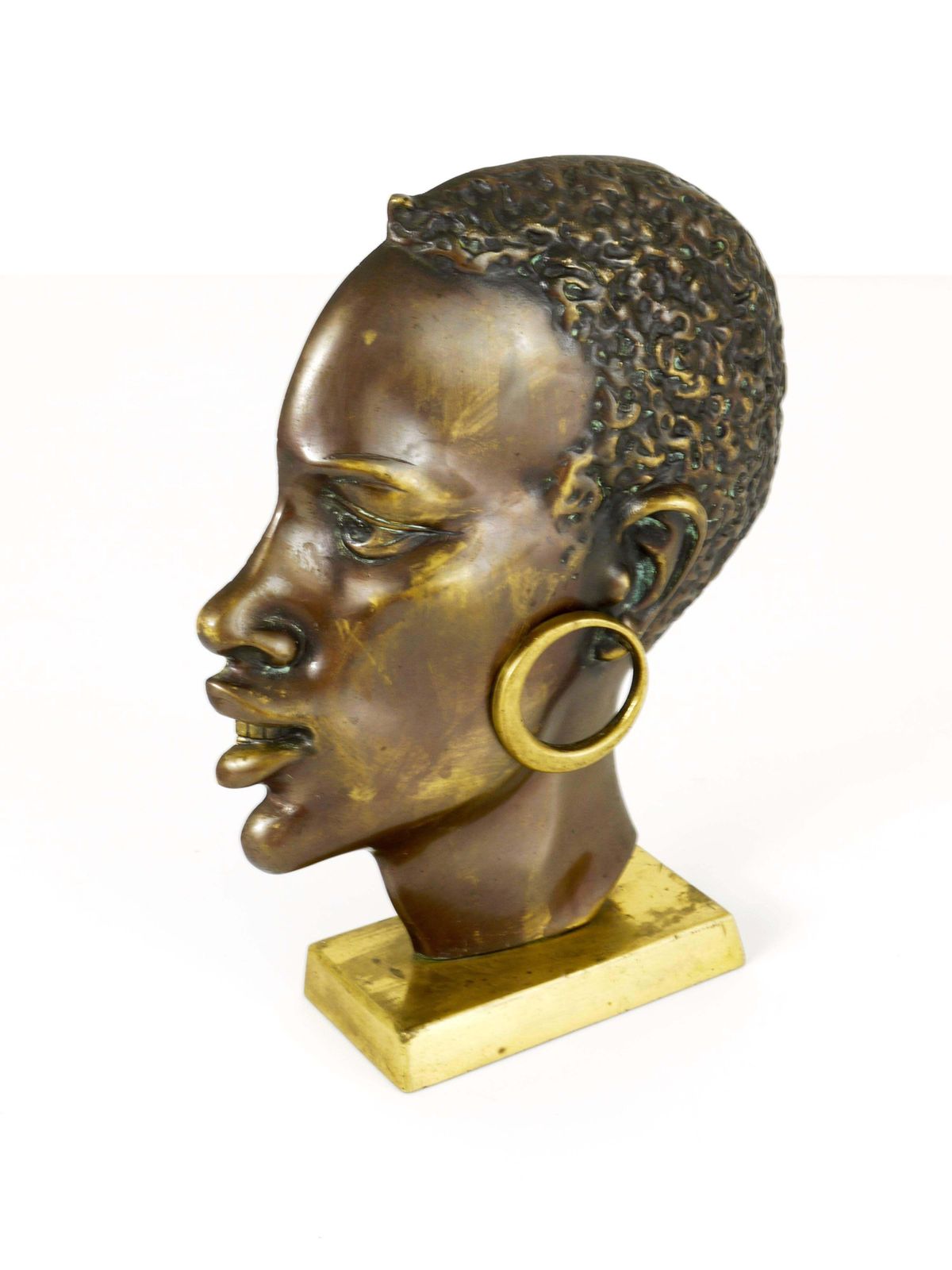 Beautiful Brass Bust Of An African Woman In The Manner Hagenauer, Austria, 1950s photo furniture