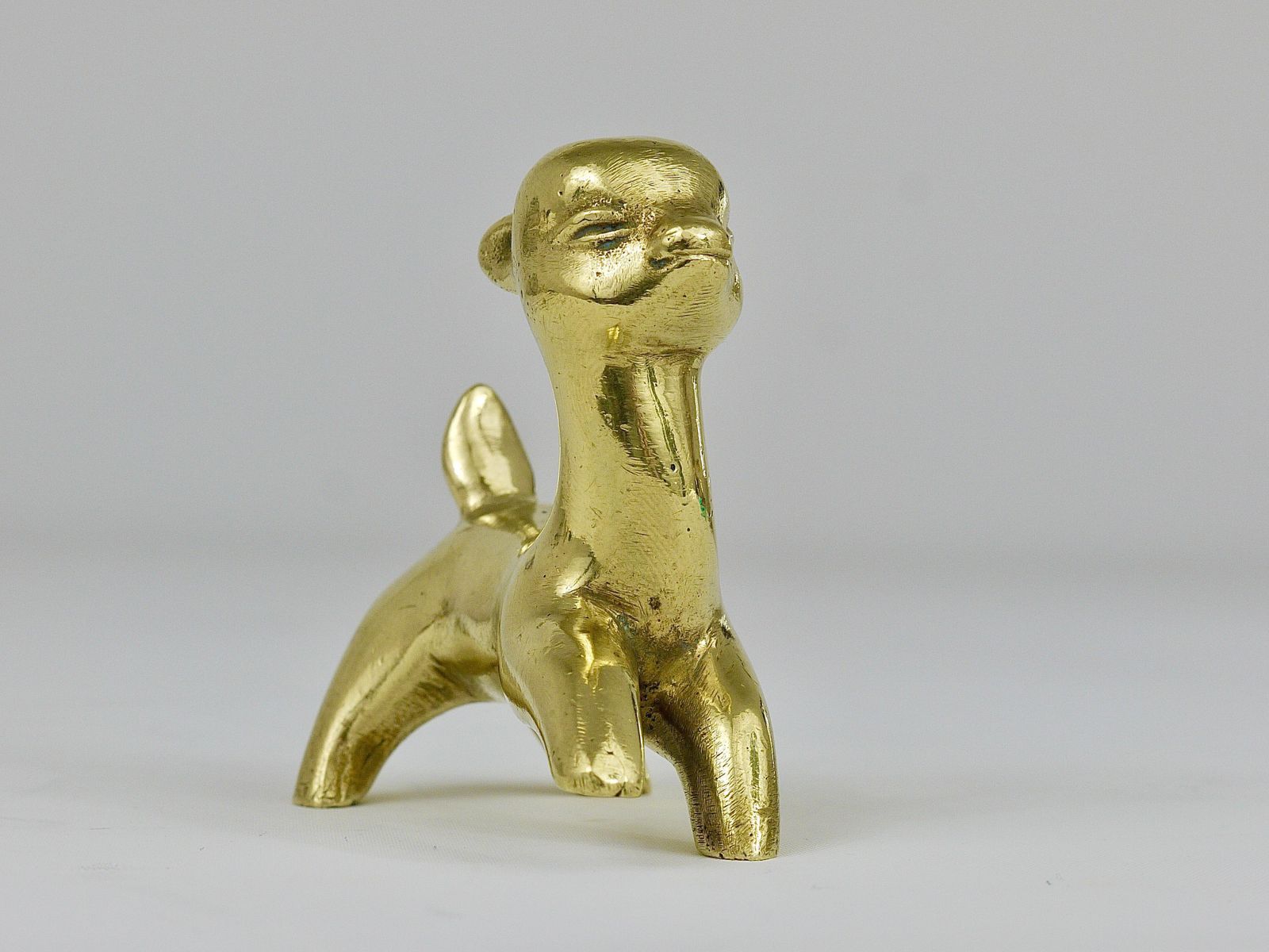 Walter Bosse Midcentury Deer Fawn Brass Figurine, Herta Baller, Austria, 1950s photo buy