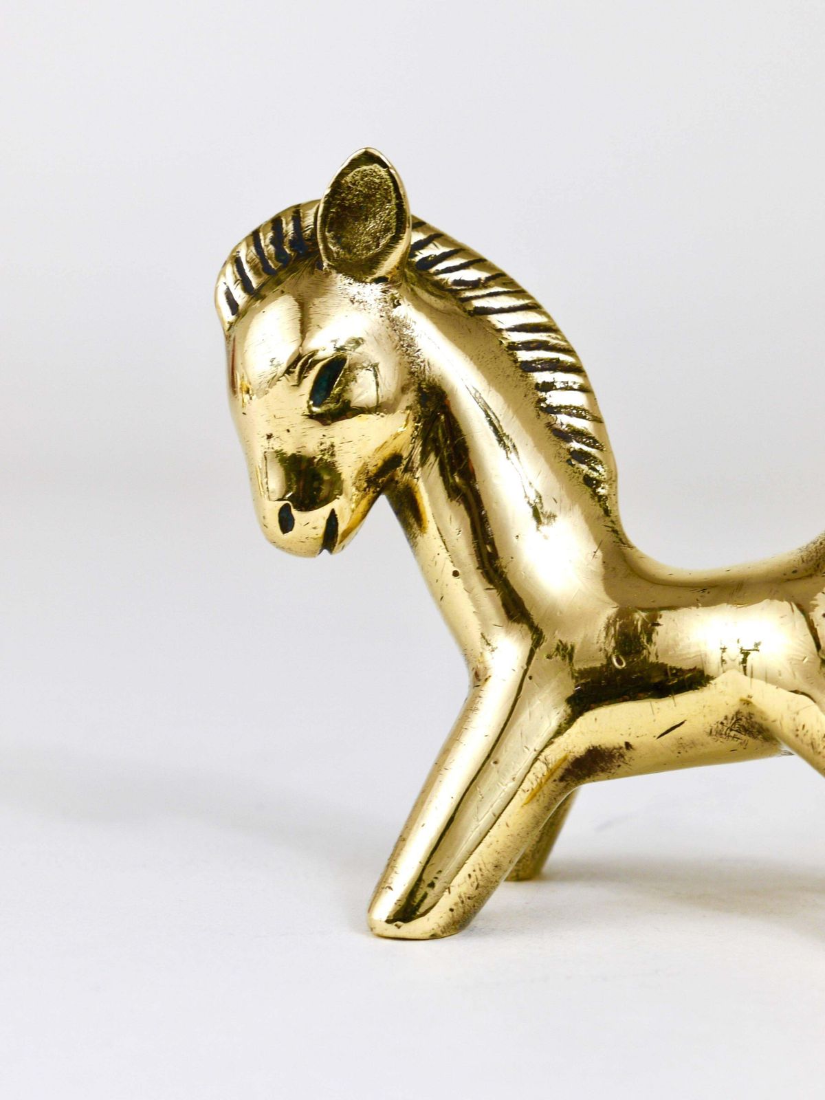 Walter Bosse Midcentury Brass Horse Figurine, Herta Baller, Austria, 1950s photo vinterior