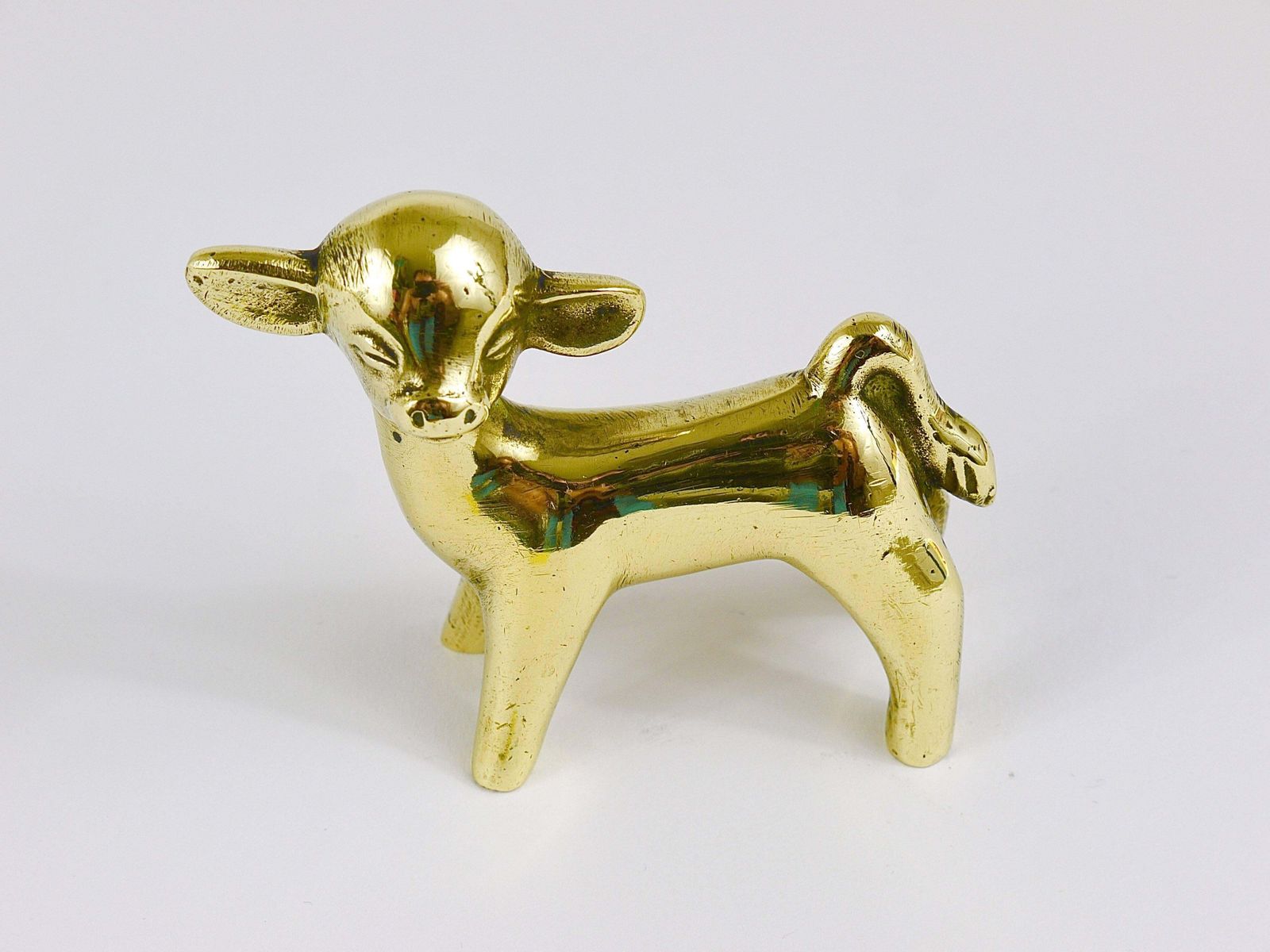 photo furniture Walter Bosse Midcentury Baby Cow Brass Figurine, Herta Baller, Austria, 1950s
