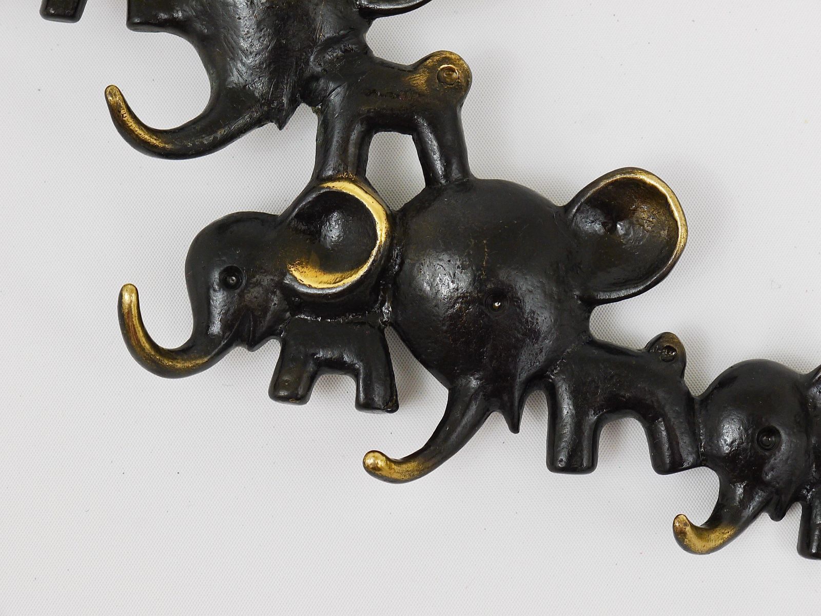 Walter Bosse Elephants Brass Key Hanger By Herta Baller, Austria, 1950s photo 476.0