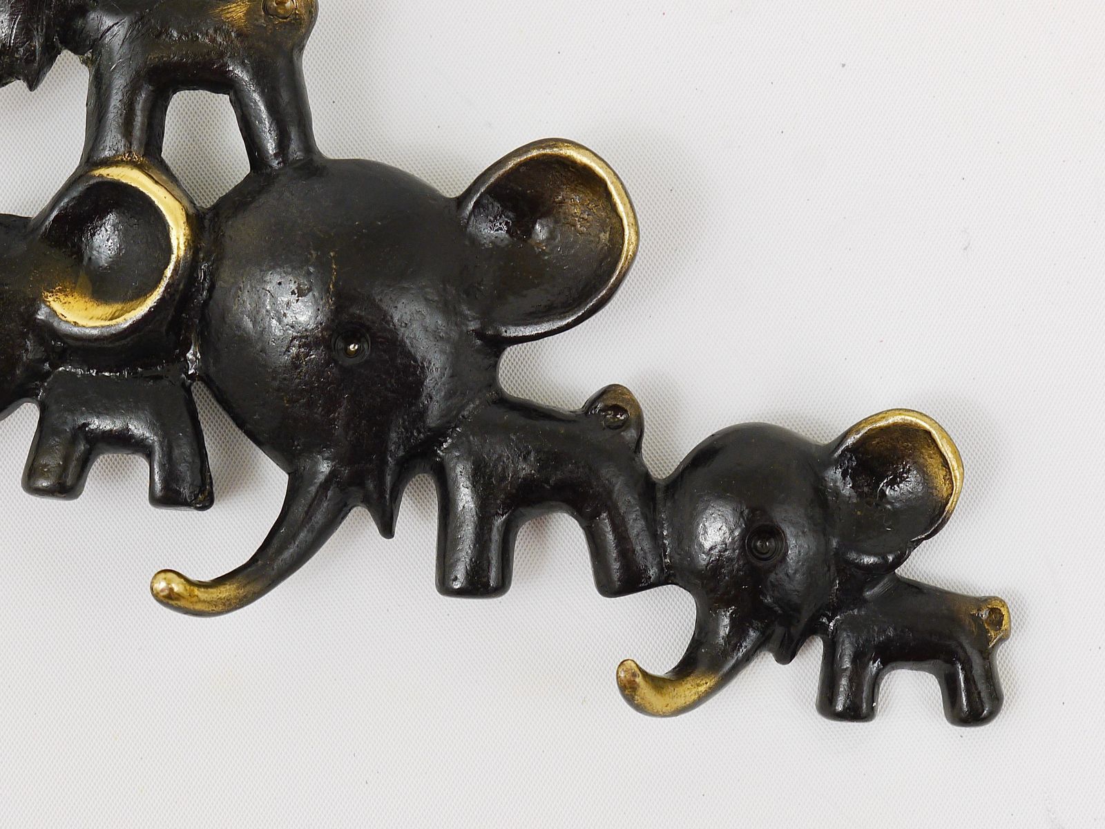 Walter Bosse Elephants Brass Key Hanger By Herta Baller, Austria, 1950s photo vinterior